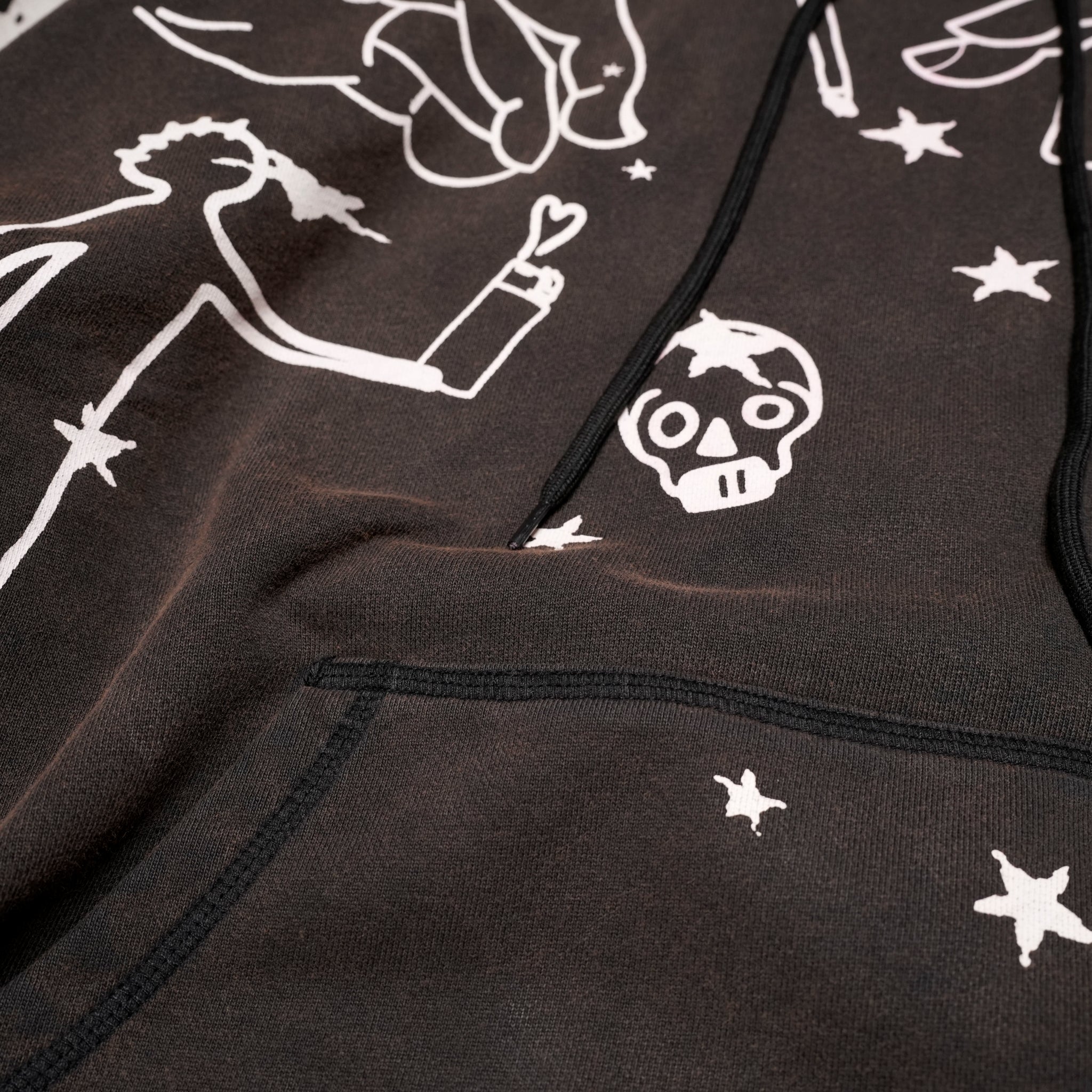 Pla24awcol2-1_washed black | x SYU.Man illustrator hoodie | Color:Washed Black【PLATEAU STUDIO_プラトー スタジオ】