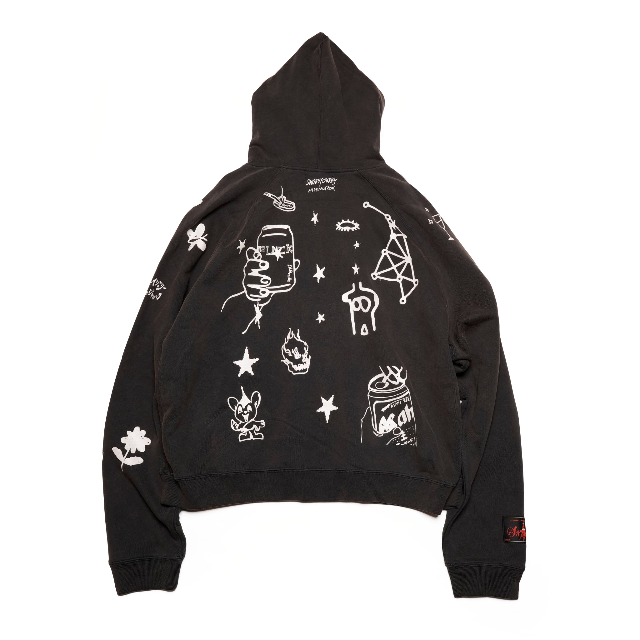 Pla24awcol2-1_washed black | x SYU.Man illustrator hoodie | Color:Washed Black【PLATEAU STUDIO_プラトー スタジオ】