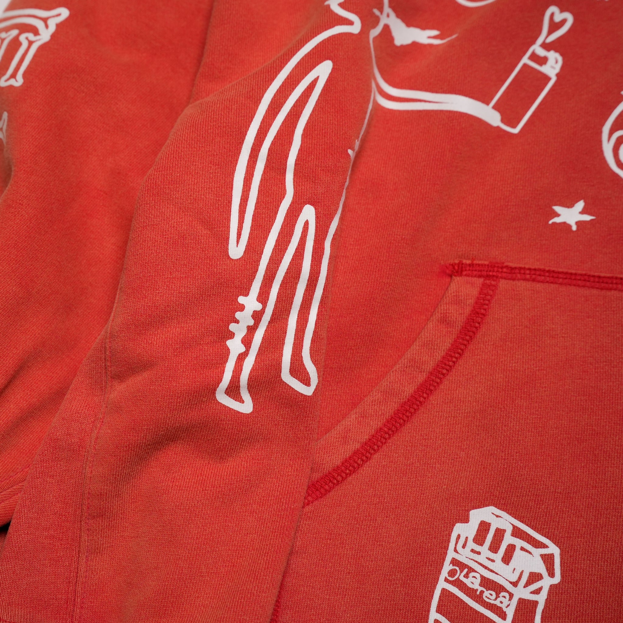 Pla24awcol2-2_washed red | x SYU.Man illustrator hoodie | Color:Washed Red【PLATEAU STUDIO_プラトー スタジオ】