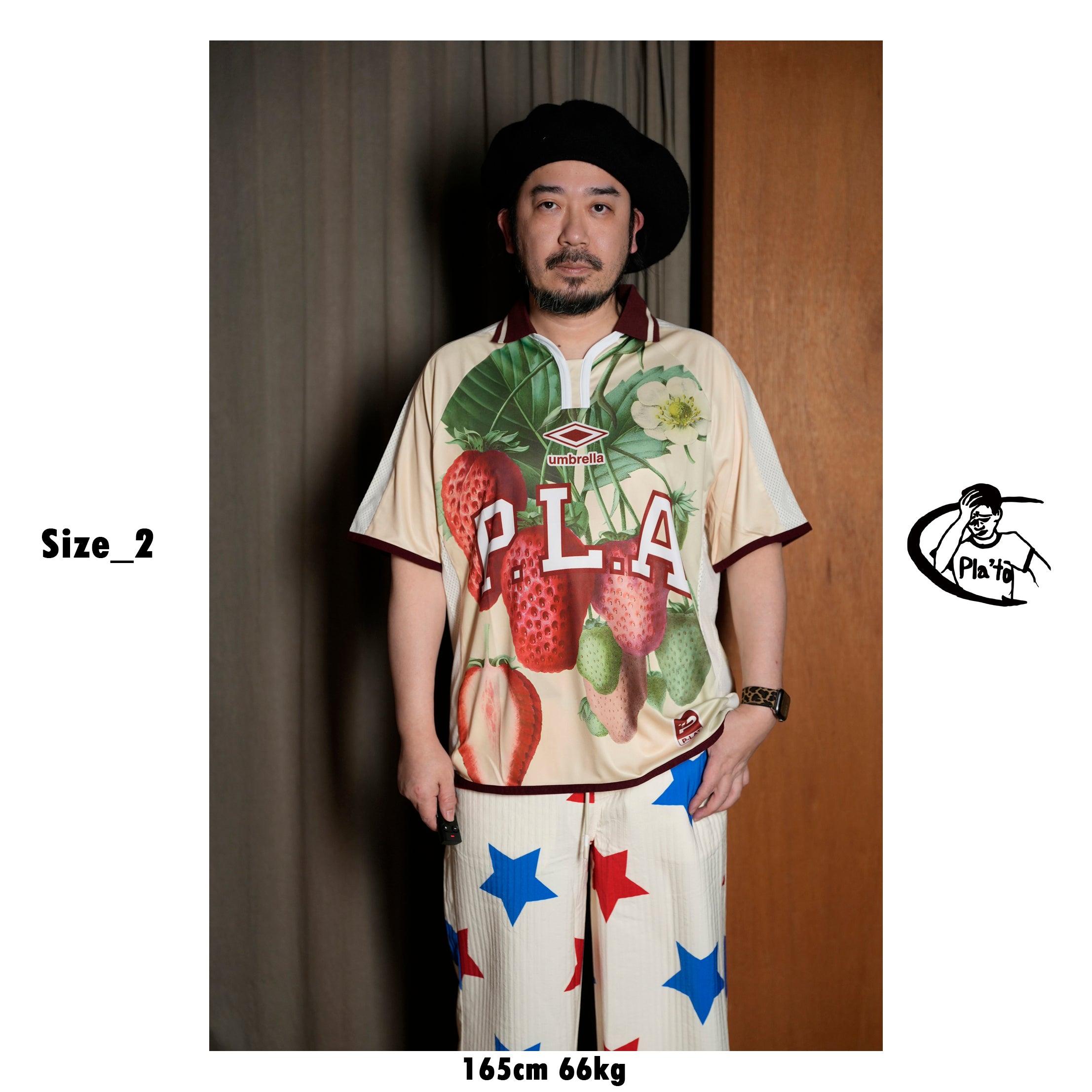 Pla25sst11_Print | Strawberry jersey | Color:Print【PLATEAU STUDIO_プラトー スタジオ】【archive】