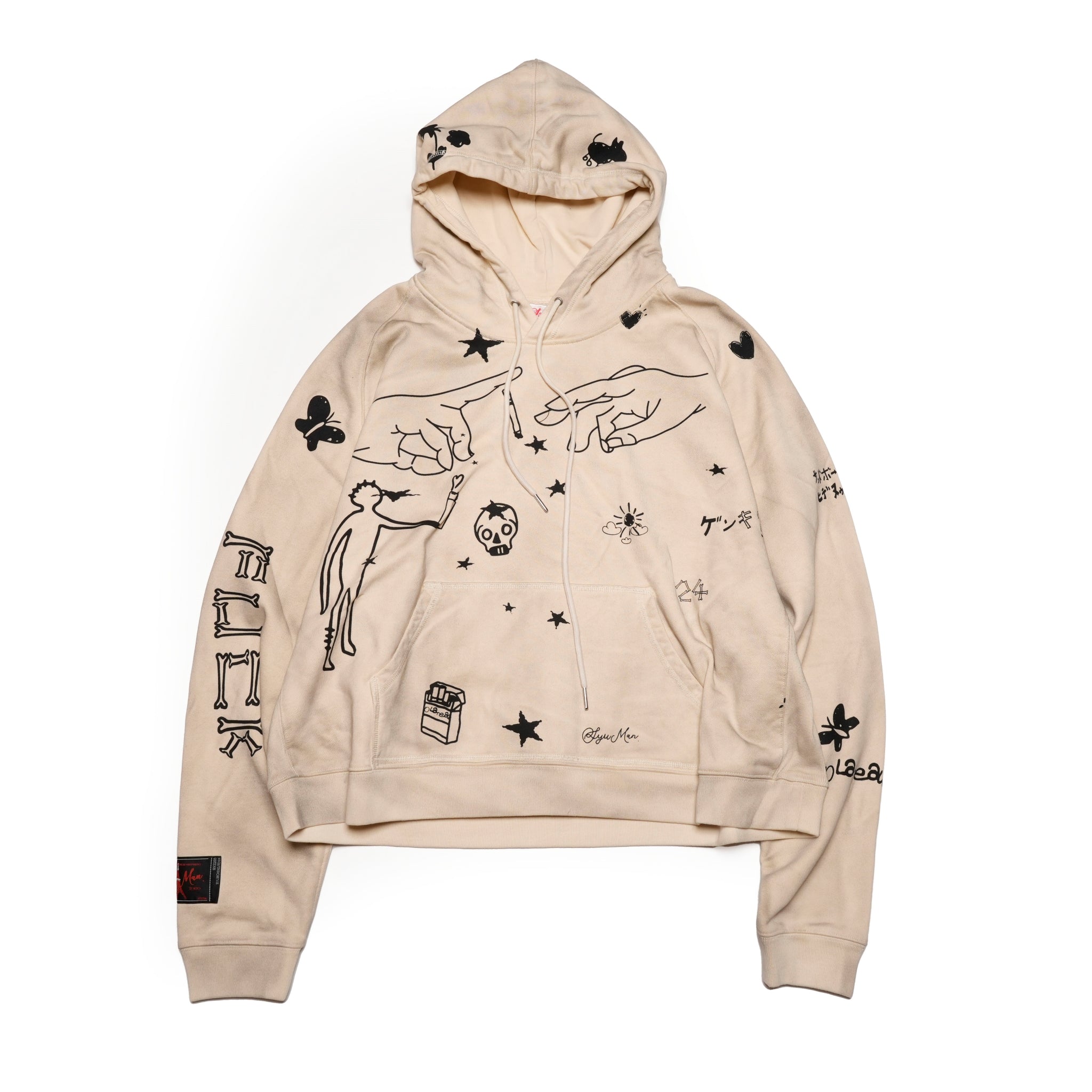Pla24awcol2-2_dirty beige | x SYU.Man illustrator hoodie | Color:Dirty Beige【PLATEAU STUDIO_プラトー スタジオ】【archive】