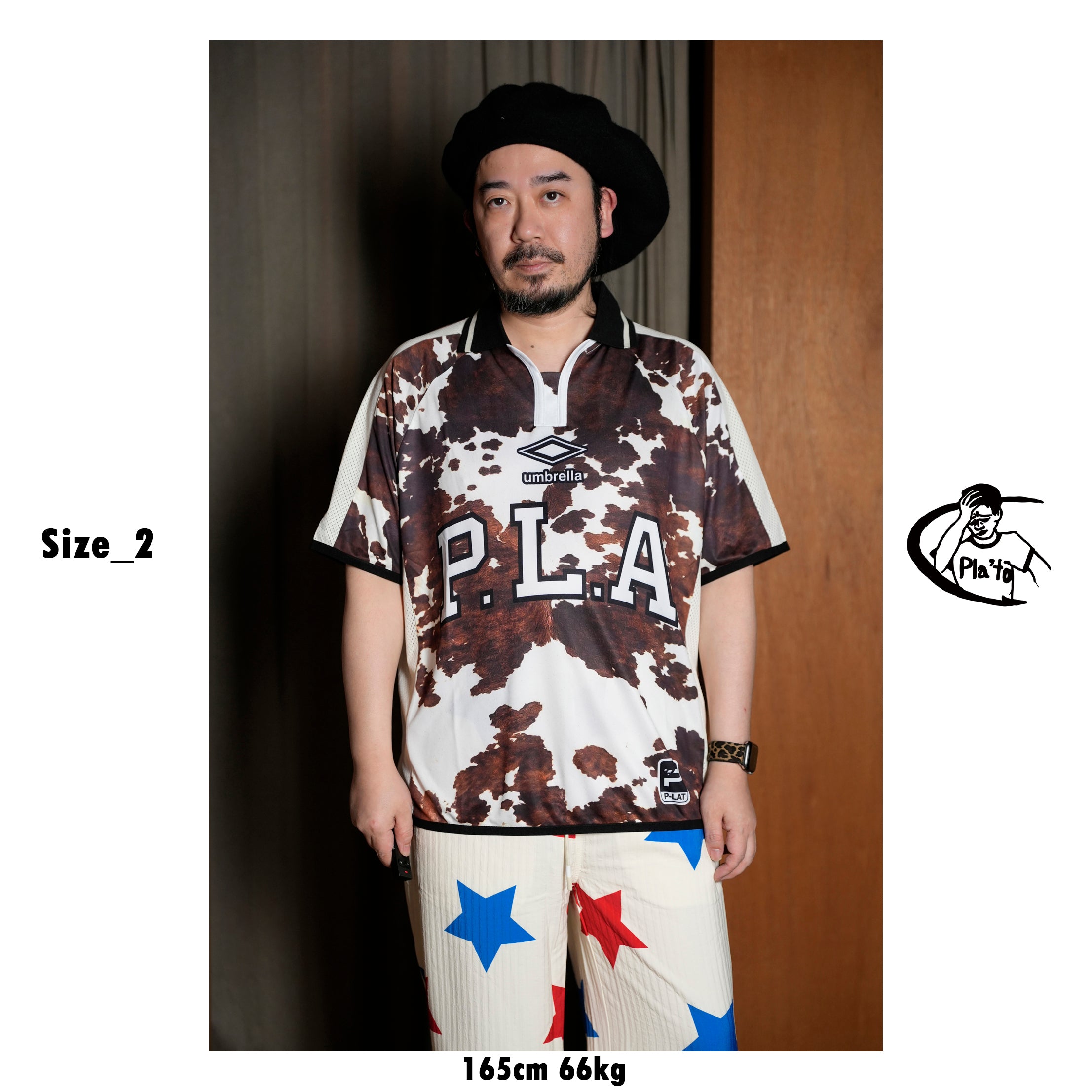 Pla25sst09_Print | Cowhide jersey | Color:Print【PLATEAU STUDIO_プラトー スタジオ】【archive】