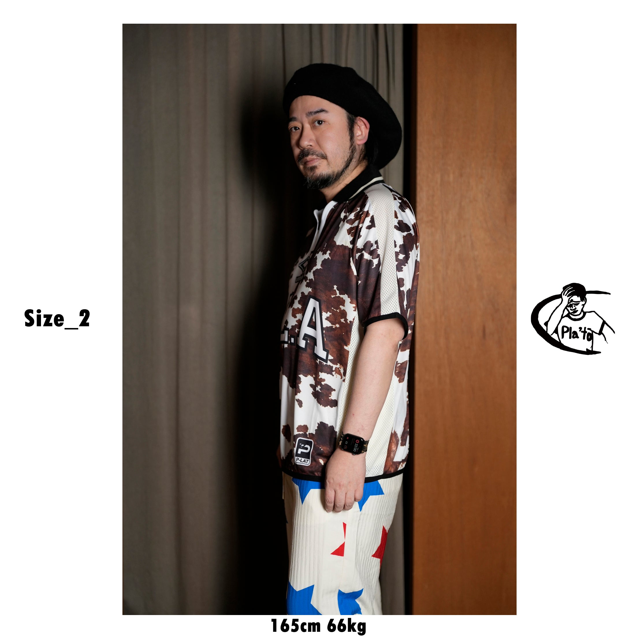 Pla25sst09_Print | Cowhide jersey | Color:Print【PLATEAU STUDIO_プラトー スタジオ】【archive】