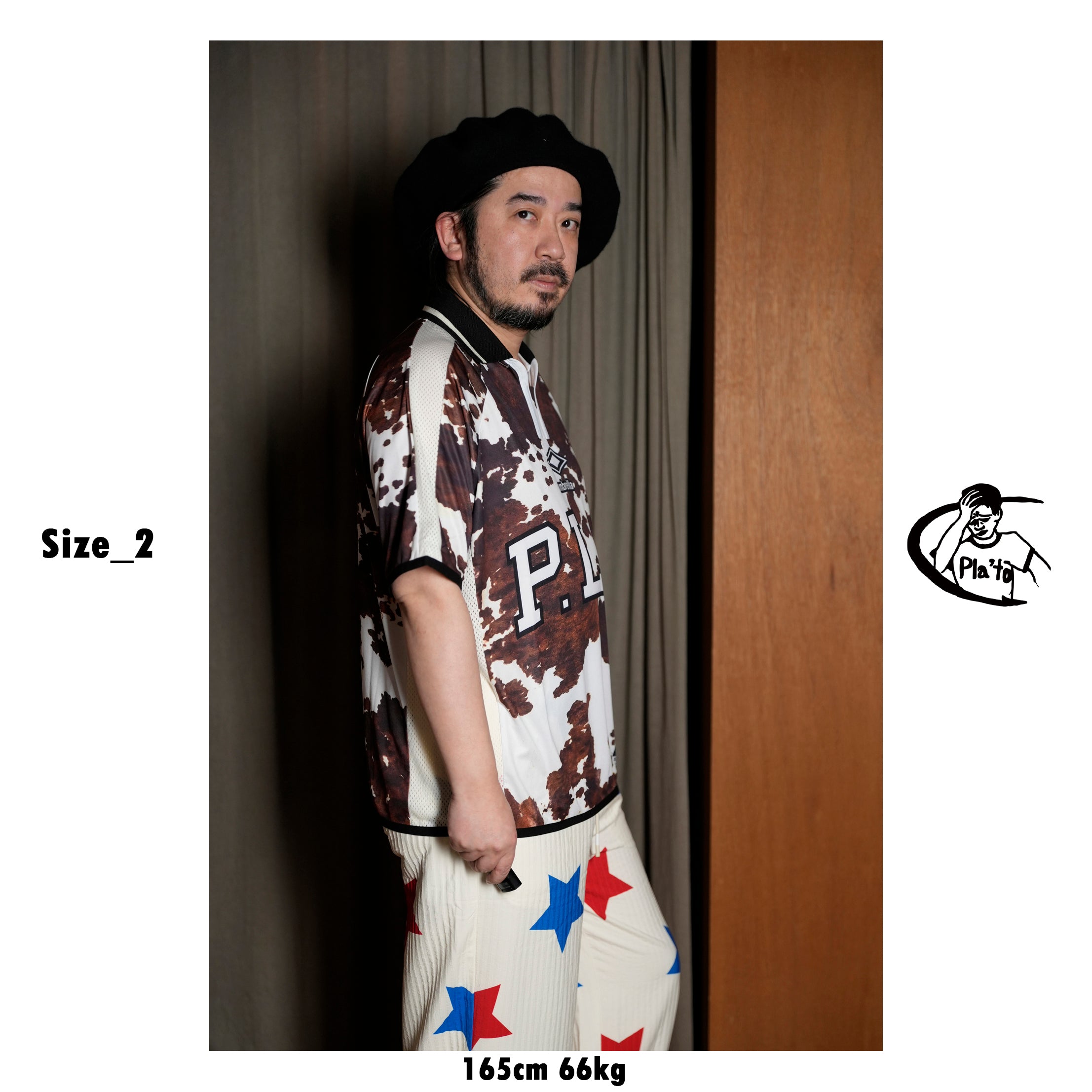 Pla25sst09_Print | Cowhide jersey | Color:Print【PLATEAU STUDIO_プラトー スタジオ】【archive】