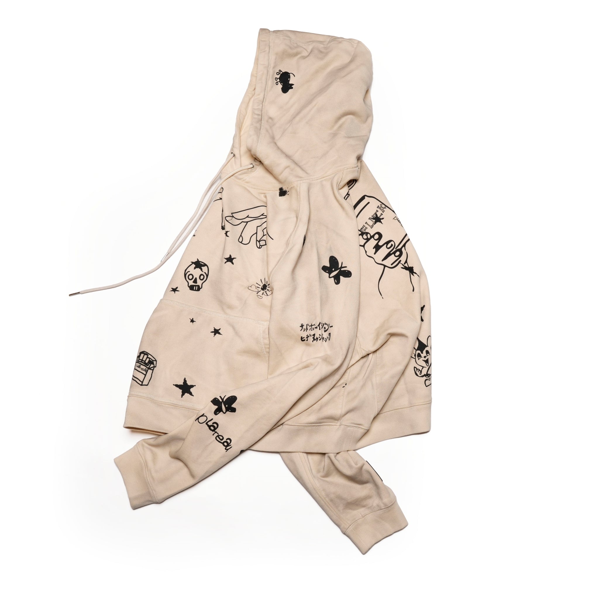 Pla24awcol2-2_dirty beige | x SYU.Man illustrator hoodie | Color:Dirty Beige【PLATEAU STUDIO_プラトー スタジオ】【archive】