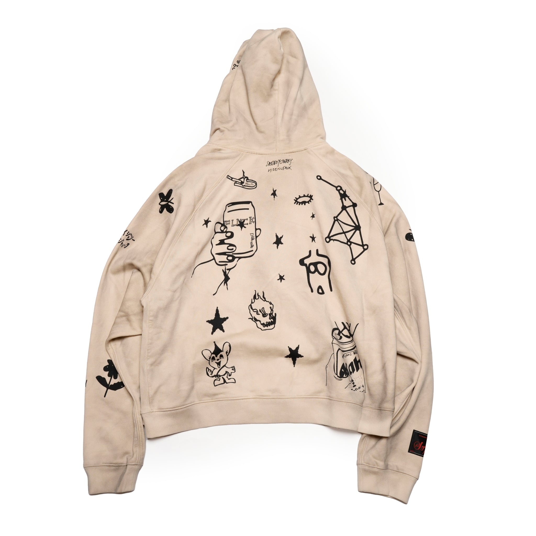 Pla24awcol2-2_dirty beige | x SYU.Man illustrator hoodie | Color:Dirty Beige【PLATEAU STUDIO_プラトー スタジオ】【archive】