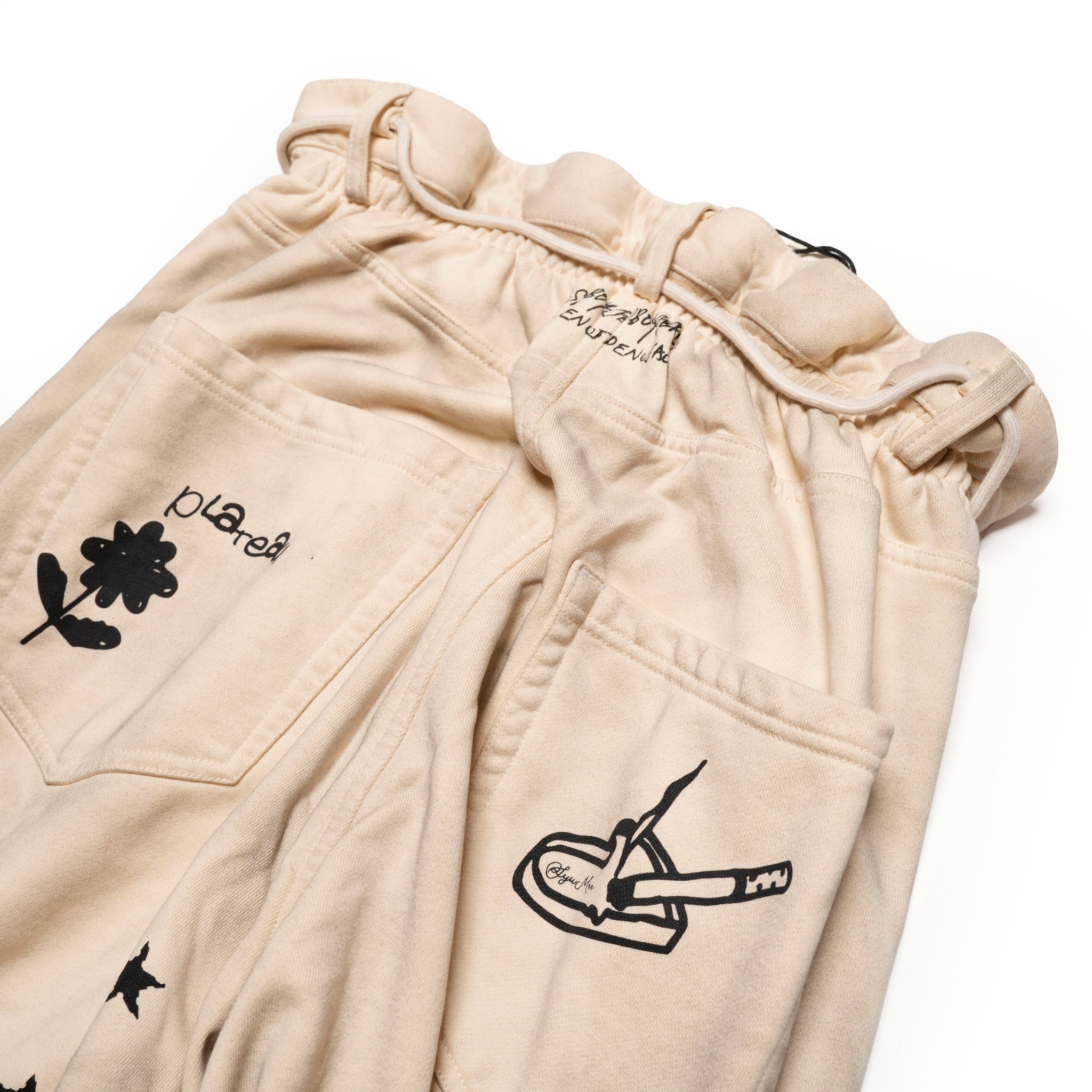 Pla24awcol3-2_Dirty beige | x SYU.Man illustrator pants | Color:Dirty Beige【PLATEAU STUDIO_プラトー スタジオ】