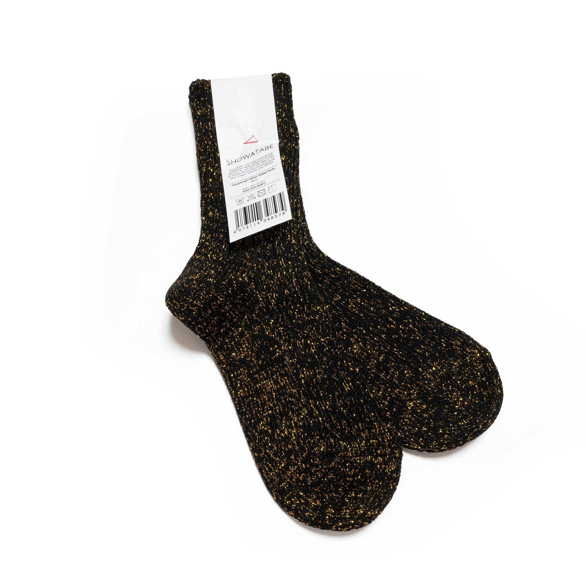 Heavyweight Glitter Ribbed Socks | Color:Red/Black SW-24【DECKA QUALITY SOCKS_デカクオリティソックス】【SHOWATABÉ】【ネコポス選択可能】