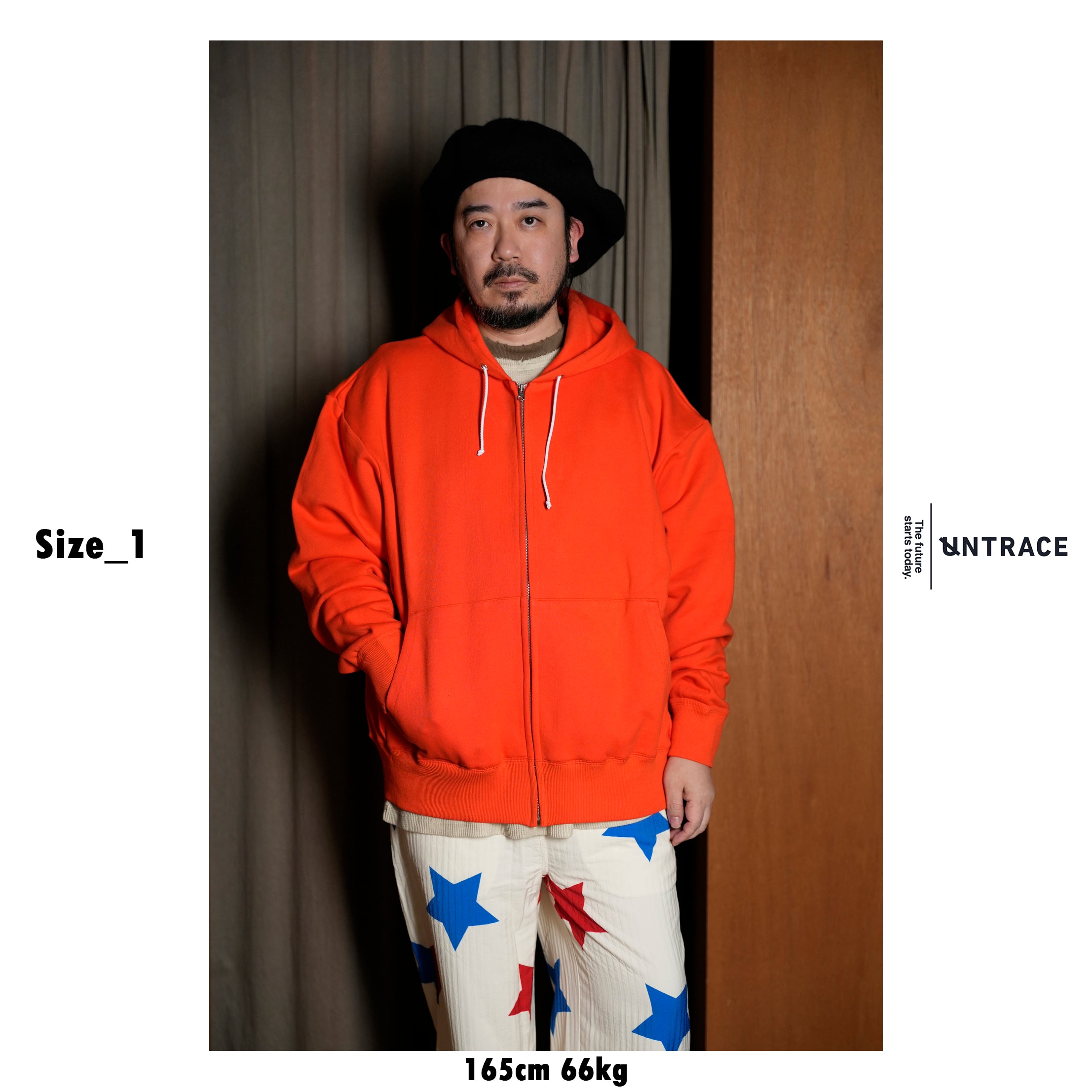 _173_Orange | ジップフーディー | Color:Orange【UNTRACE_アントレース】【archive】