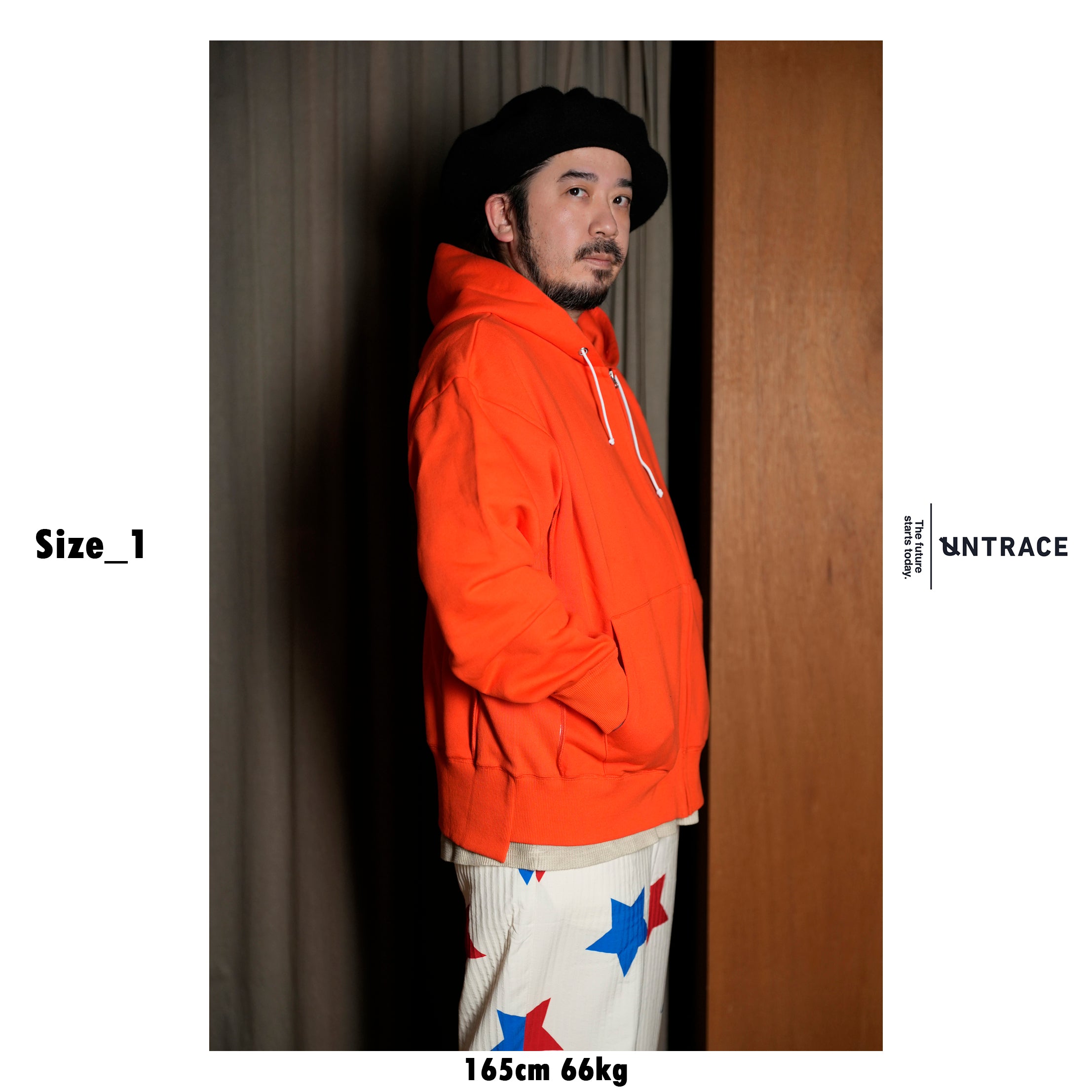 _173_Orange | ジップフーディー | Color:Orange【UNTRACE_アントレース】【archive】