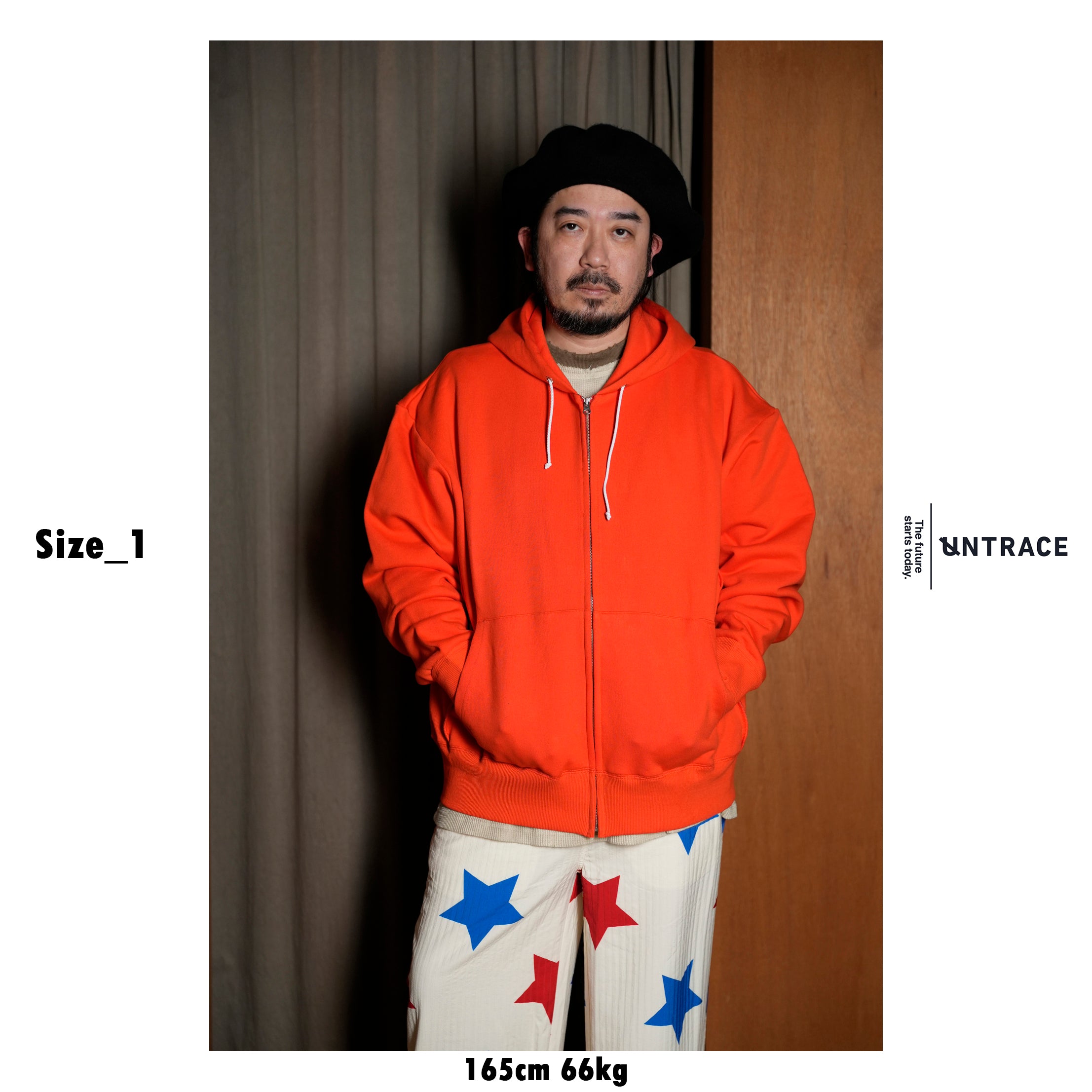 _173_Orange | ジップフーディー | Color:Orange【UNTRACE_アントレース】【archive】