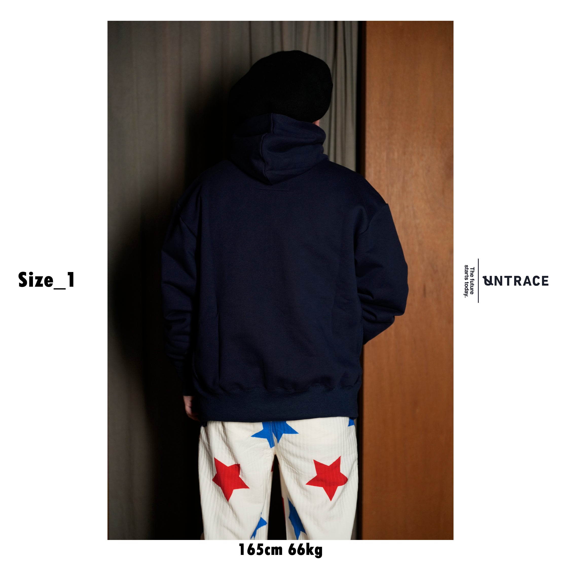 _173_Dark Navy | ジップフーディー | Color:Dark Navy【UNTRACE_アントレース】