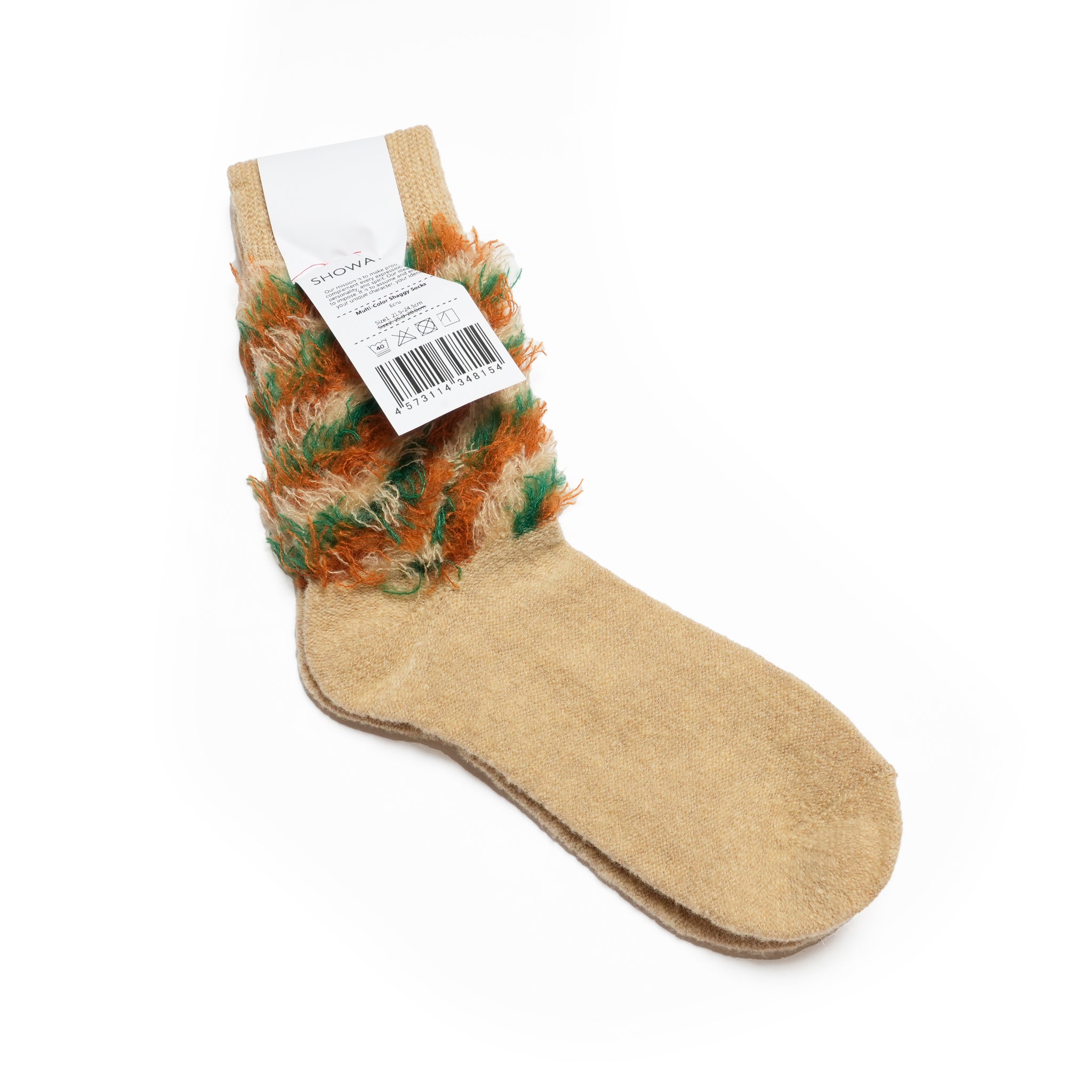 Multi-Color Shaggy Socks | Color:Ecru/Black SW-27【DECKA QUALITY SOCKS_デカクオリティソックス】【SHOWATABÉ】【ネコポス選択可能】