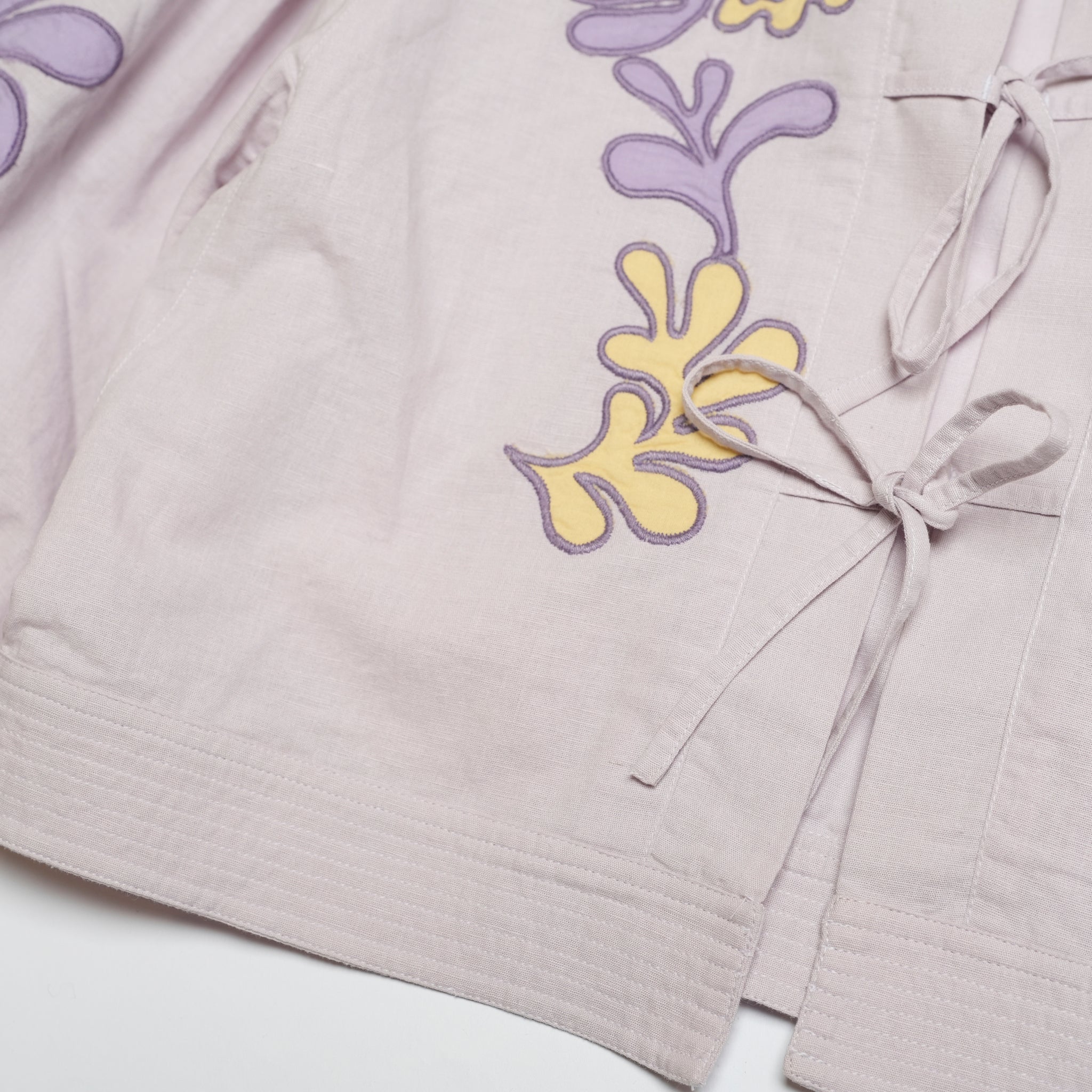 020151SF2_Pink | COTTON LINEN PATCHWORK EMBROIDERY TOP | Color:Pink【SARA MALLIKA_サラマリカ】