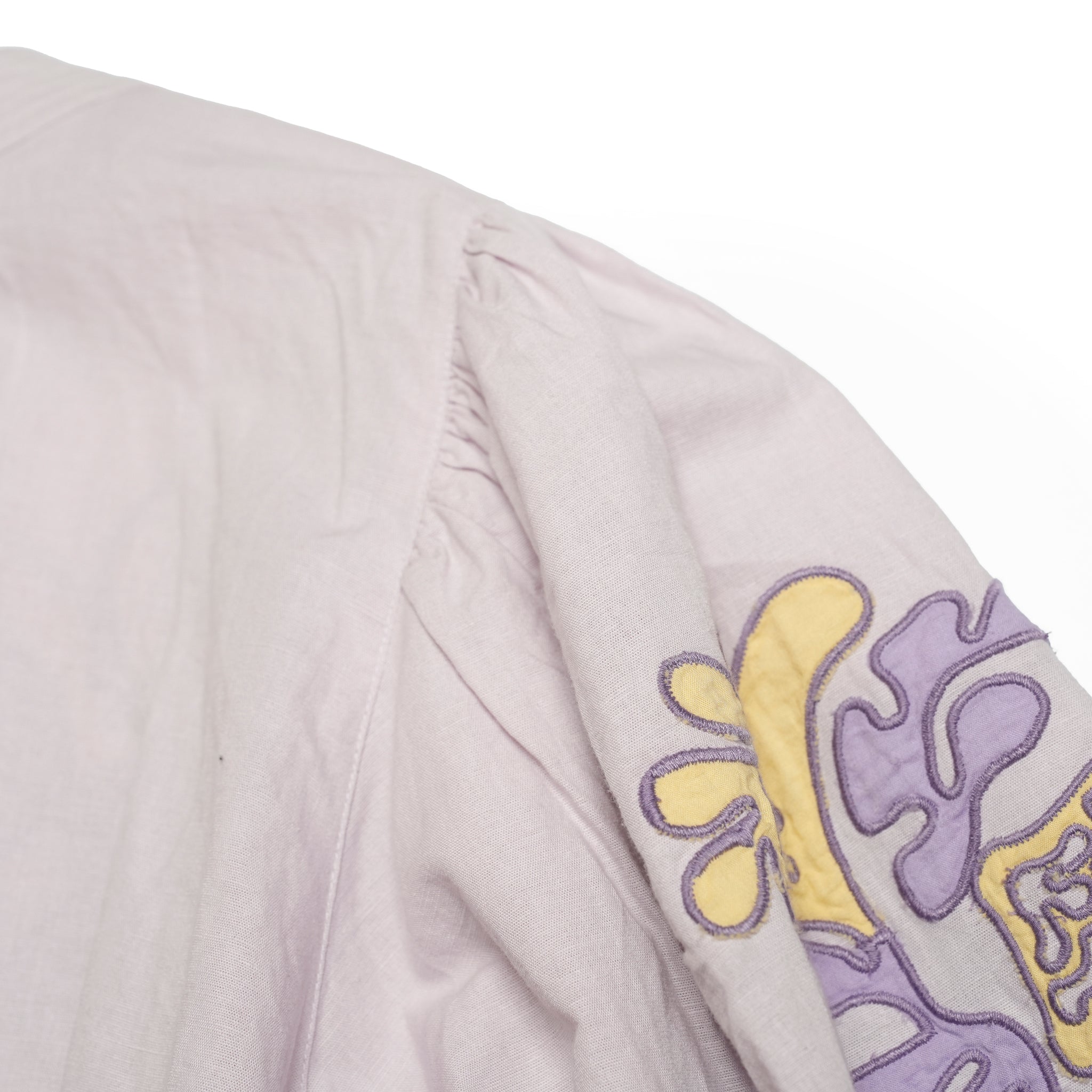 020151SF2_Pink | COTTON LINEN PATCHWORK EMBROIDERY TOP | Color:Pink【SARA MALLIKA_サラマリカ】