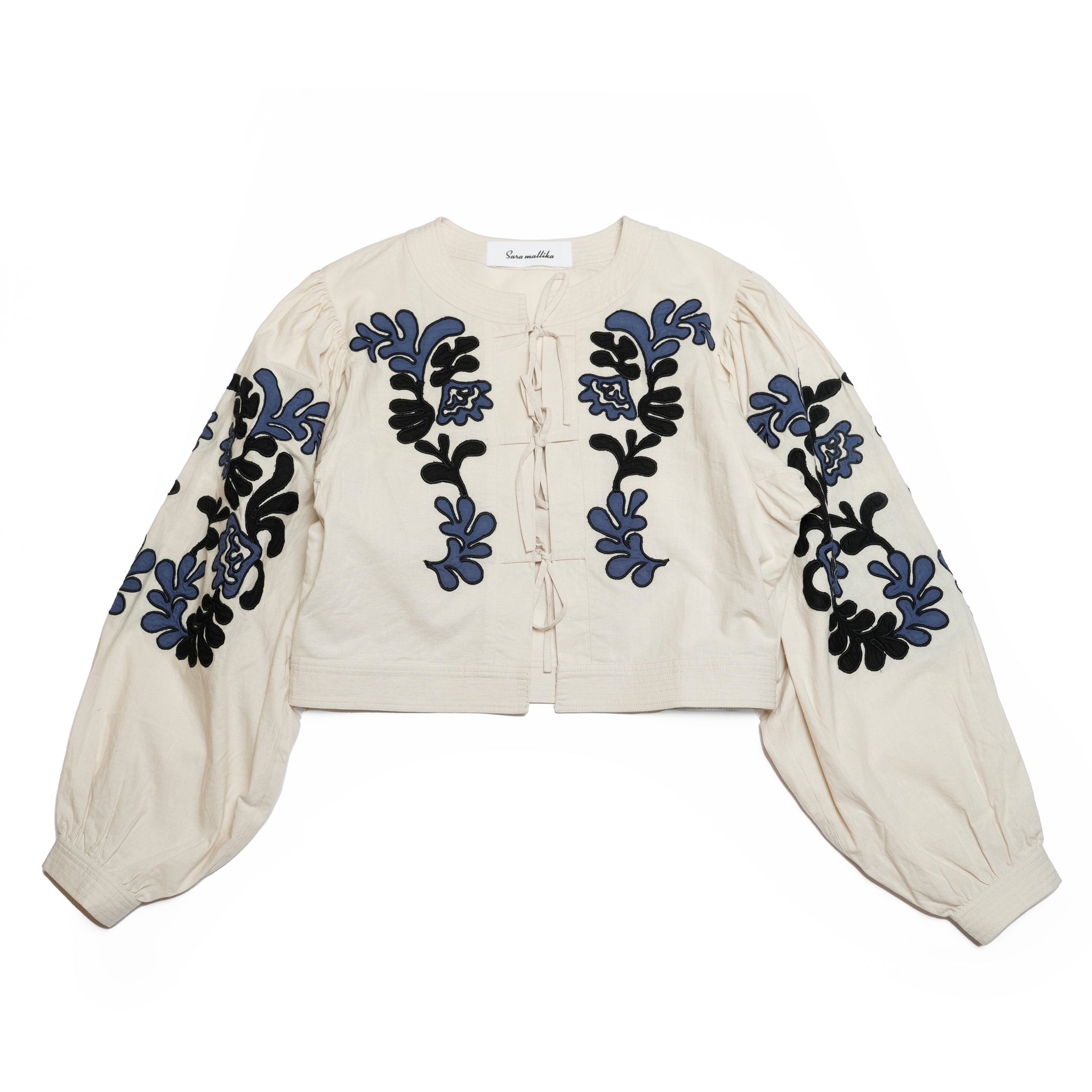 020151SF2_Ecru | COTTON LINEN PATCHWORK EMBROIDERY TOP | Color:Ecru【SARA MALLIKA_サラマリカ】【archive】