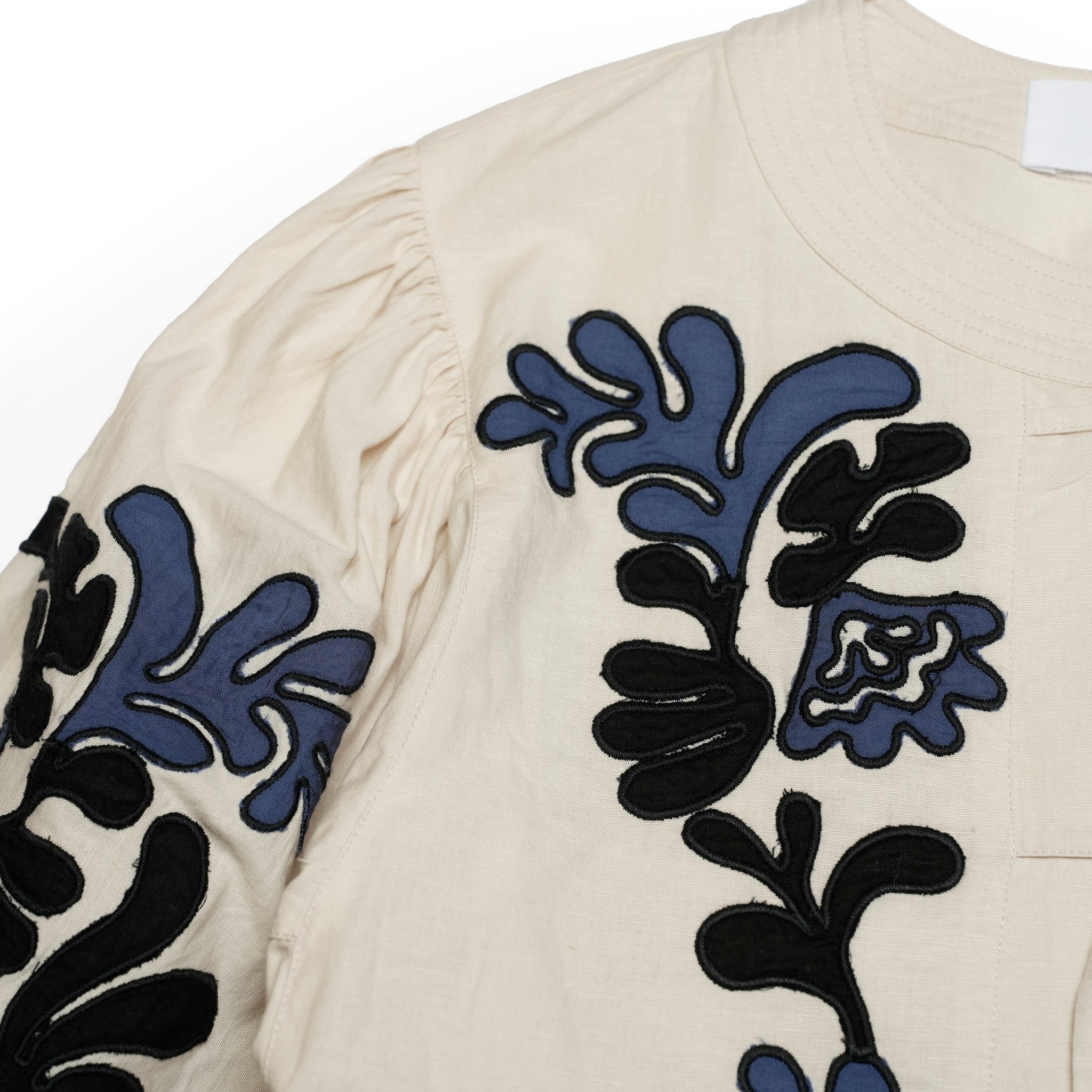 020151SF2_Ecru | COTTON LINEN PATCHWORK EMBROIDERY TOP | Color:Ecru【SARA MALLIKA_サラマリカ】【archive】