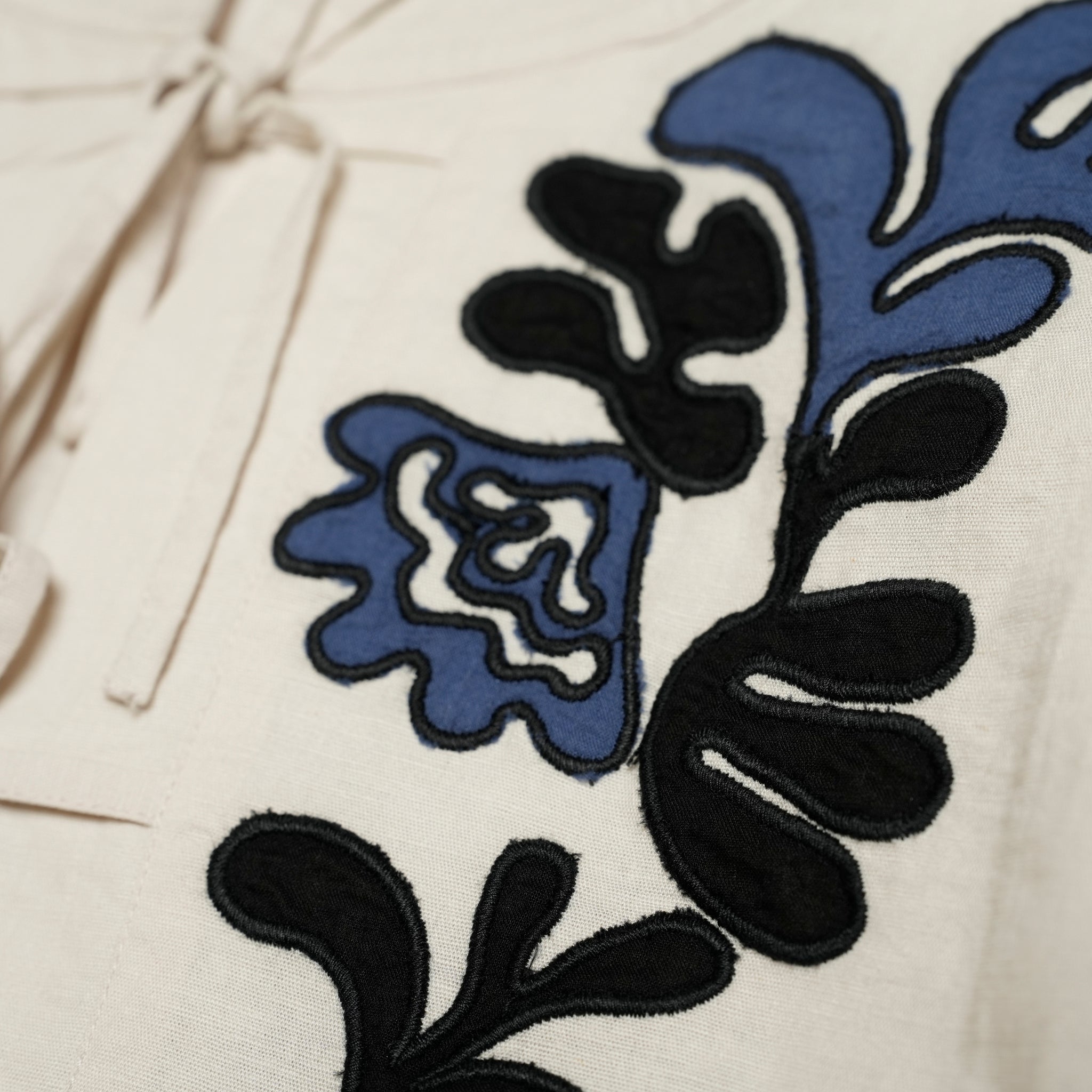 020151SF2_Ecru | COTTON LINEN PATCHWORK EMBROIDERY TOP | Color:Ecru【SARA MALLIKA_サラマリカ】【archive】