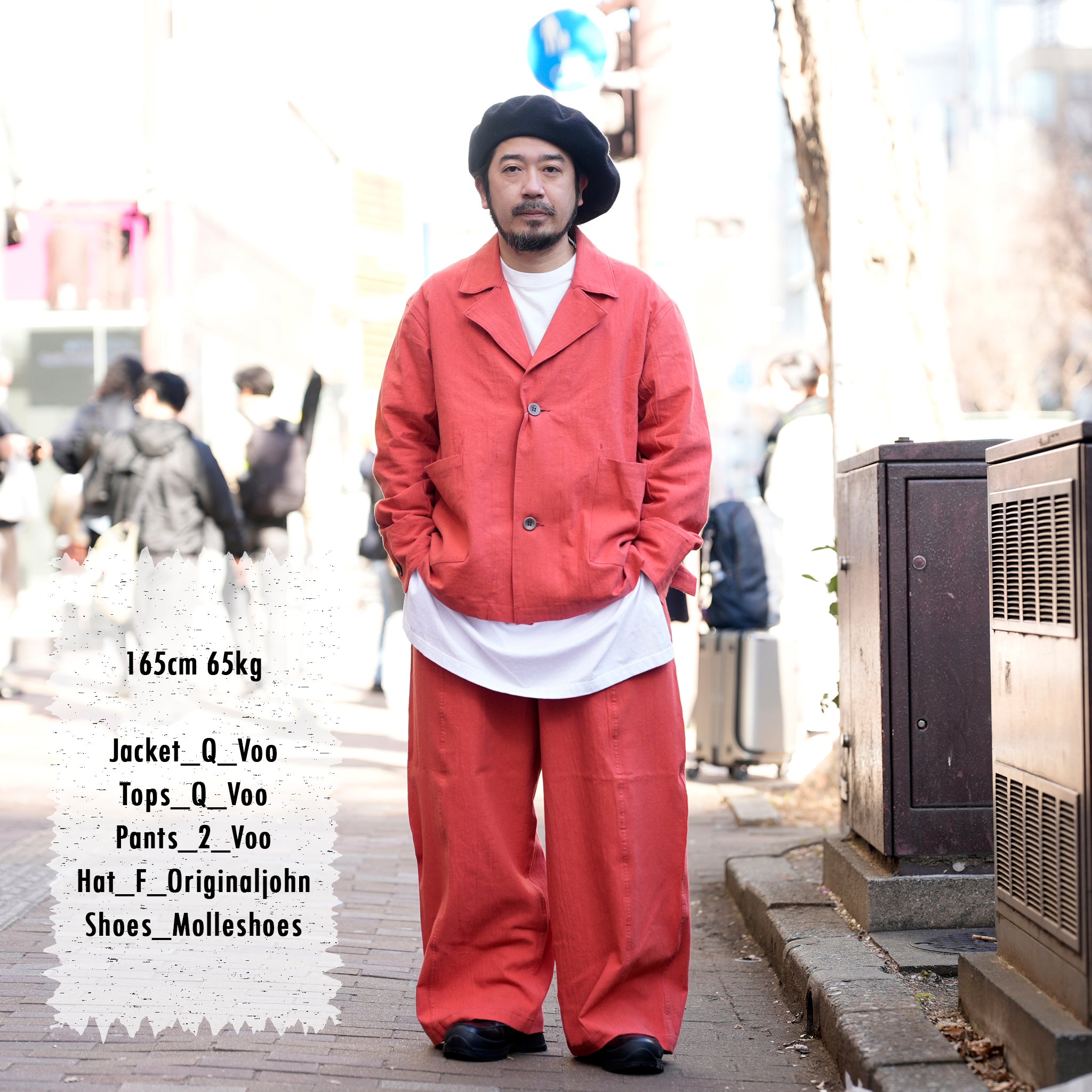 VOO-1222_Soft Red | LINEN 2B JKT | Color:Soft Red【VOO_ヴォー】【archive】