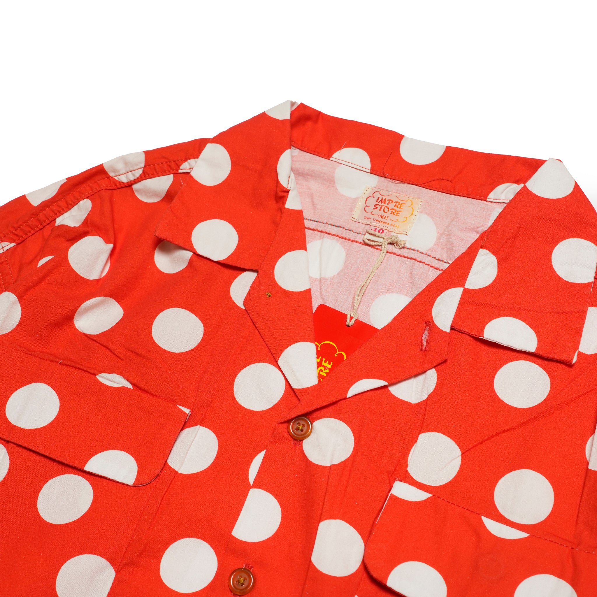 Herb | Polka dot open collar shirt | Color_Red | No_cbc-imst-86a_red【IMPRESTORE_インプレストア】