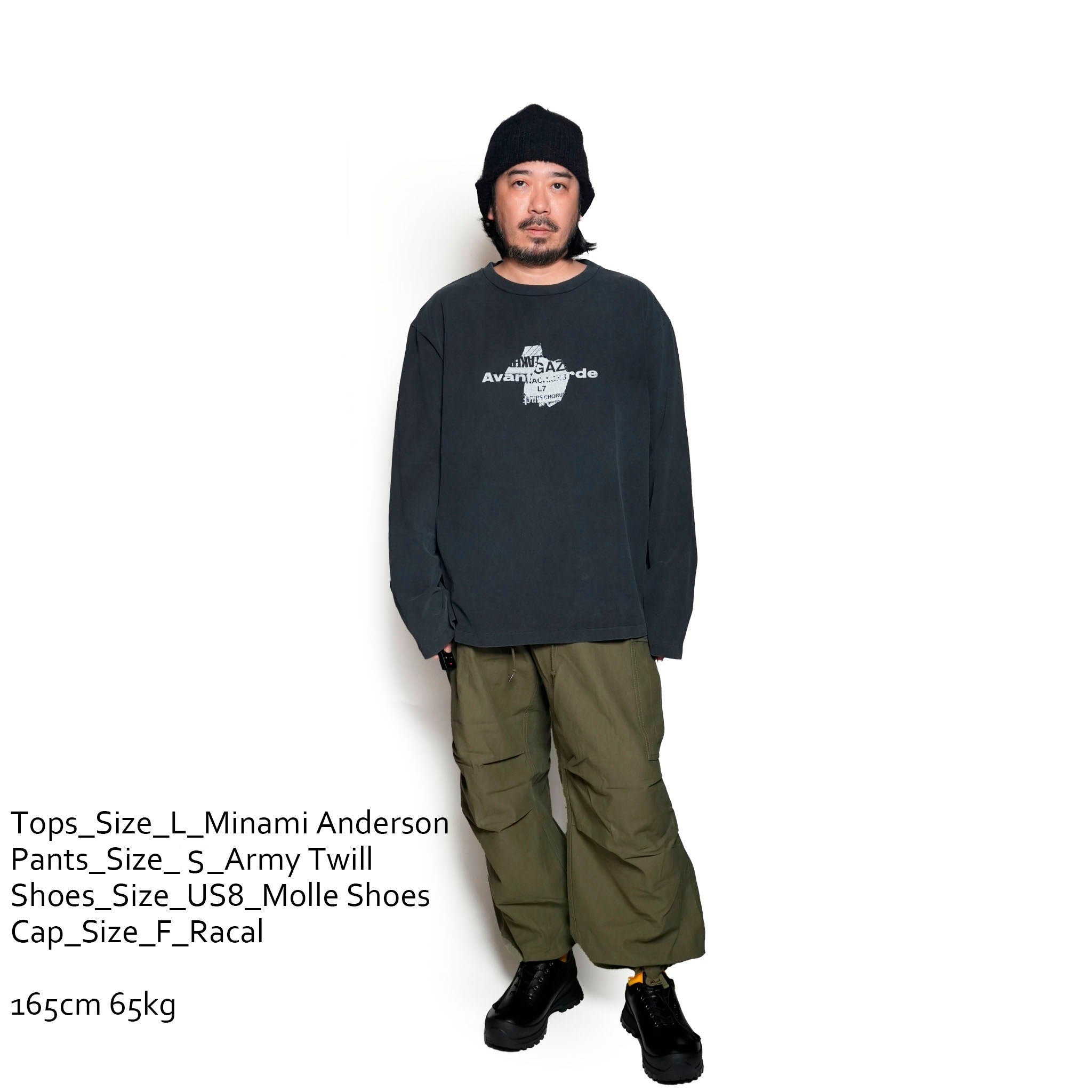 24#03-5A30-0_Black | AVANT-GARDE-ロンTEE | Color:Black【MINAMI ANDERSON_ミナミアンダーソン】