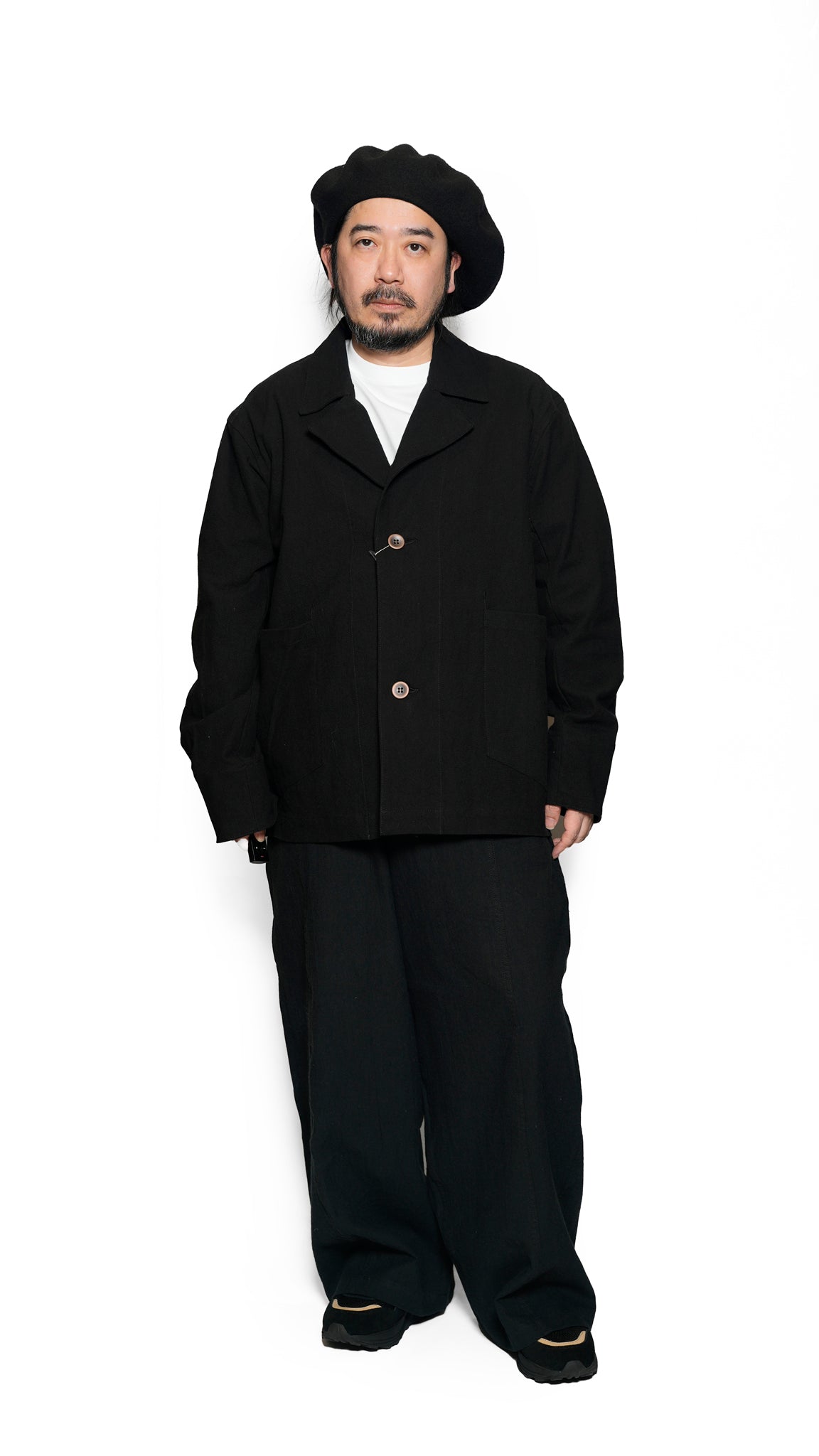 VOO-1222_Black | LINEN 2B JKT | Color:Black【VOO_ヴォー】