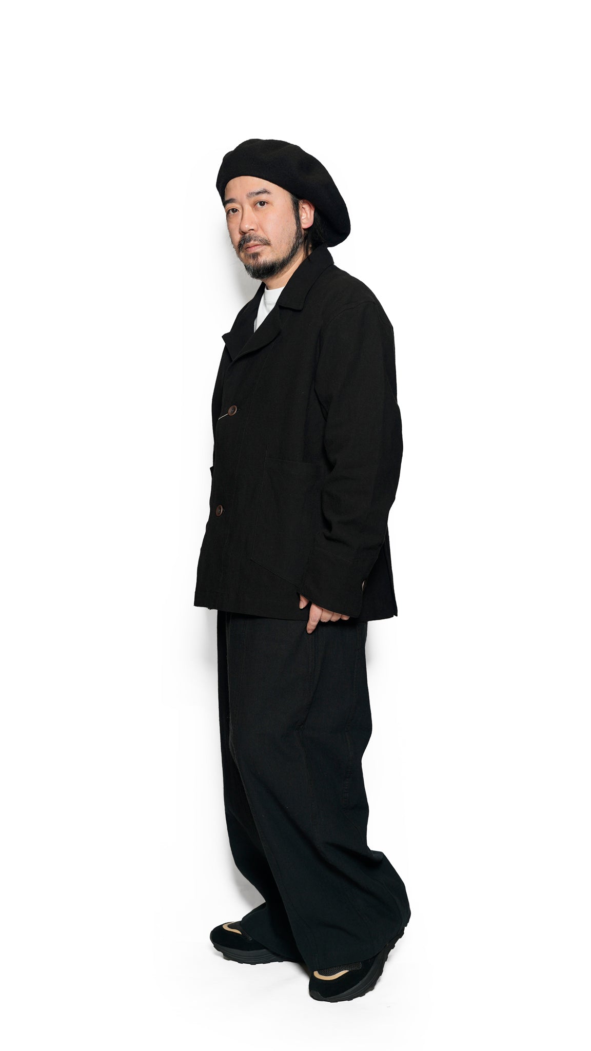 VOO-1222_Black | LINEN 2B JKT | Color:Black【VOO_ヴォー】
