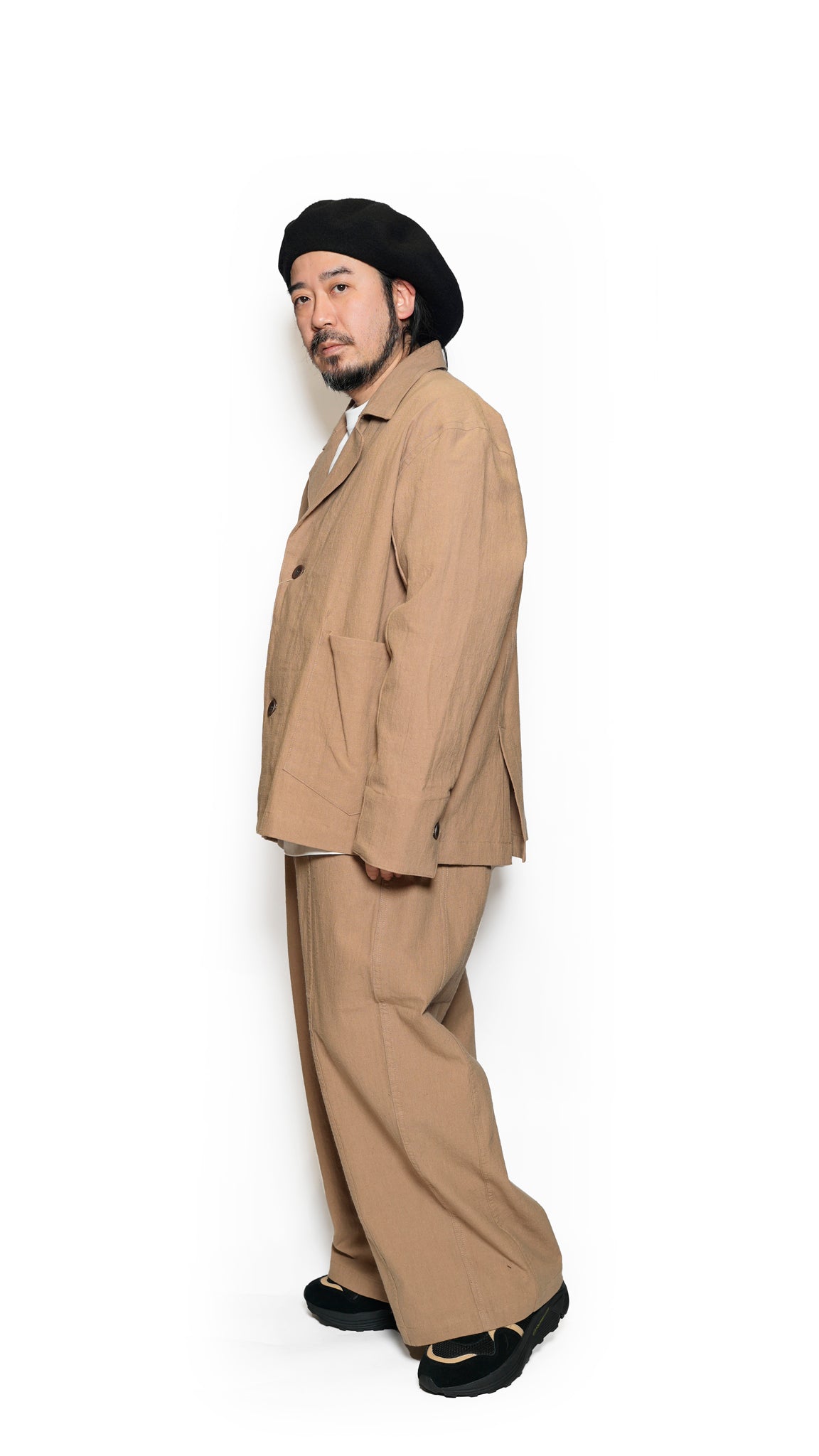 VOO-1222_Camel | LINEN 2B JKT | Color:Camel【VOO_ヴォー】