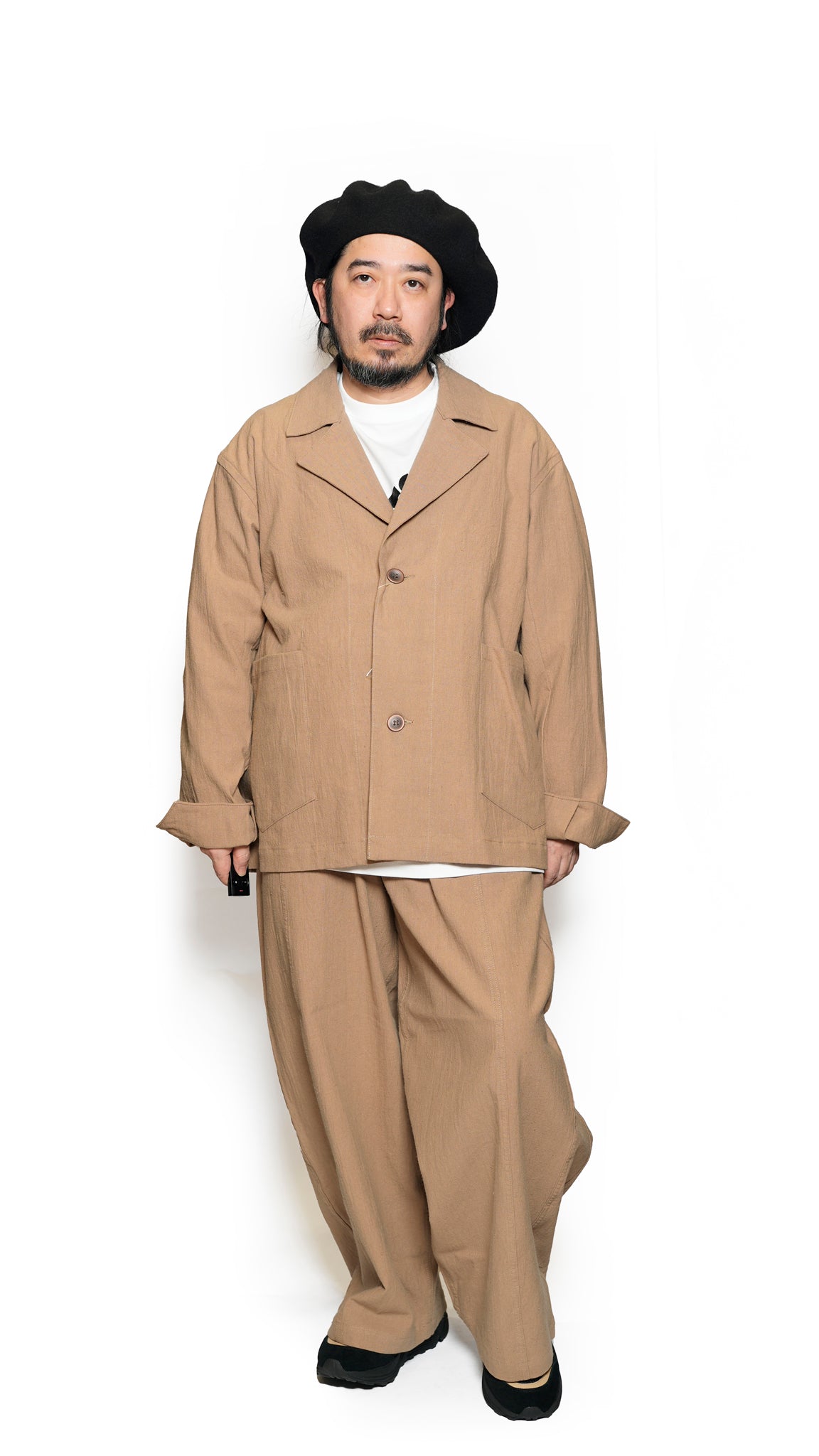 VOO-1222_Camel | LINEN 2B JKT | Color:Camel【VOO_ヴォー】