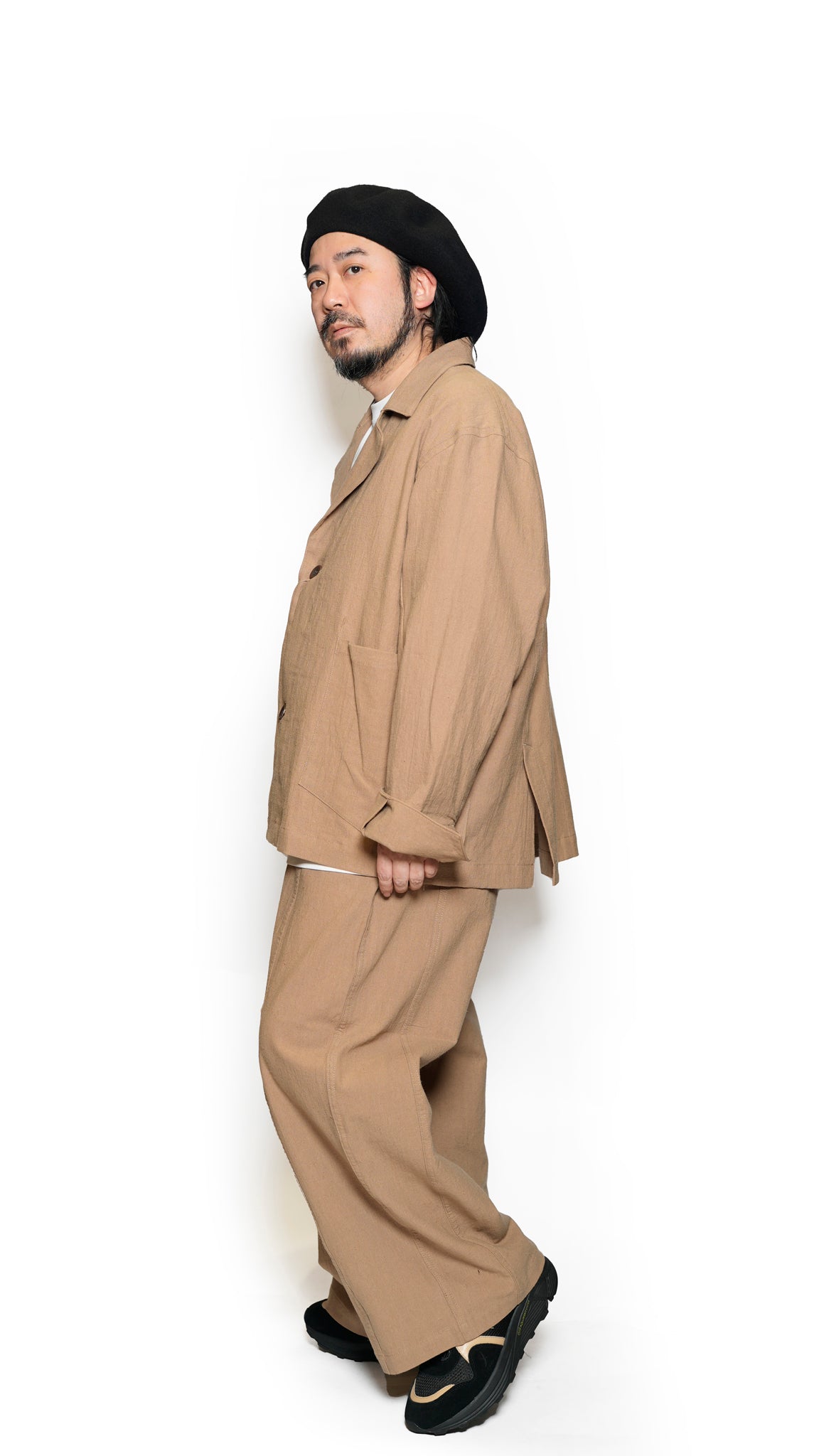 VOO-1222_Camel | LINEN 2B JKT | Color:Camel【VOO_ヴォー】