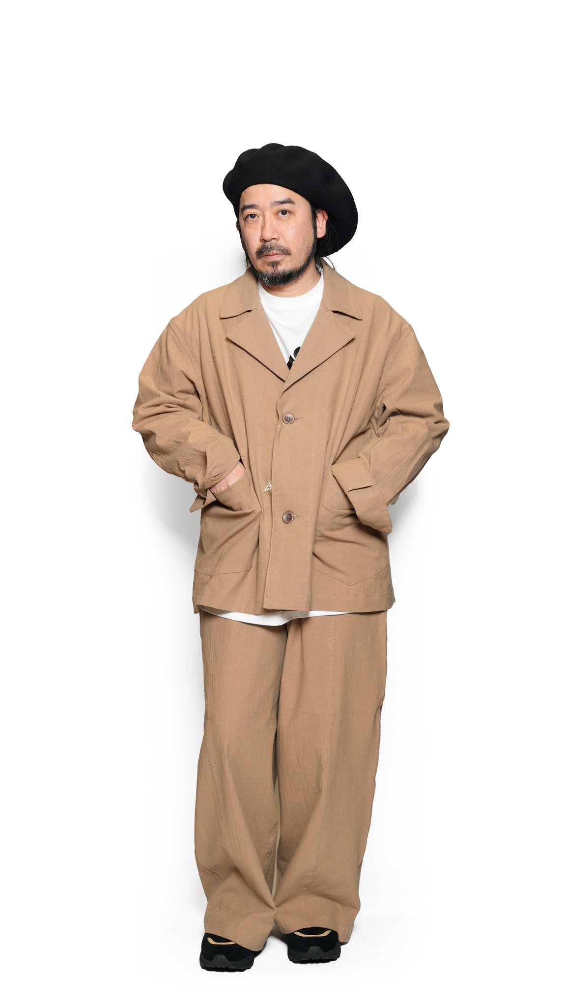VOO-1222_Camel | LINEN 2B JKT | Color:Camel【VOO_ヴォー】