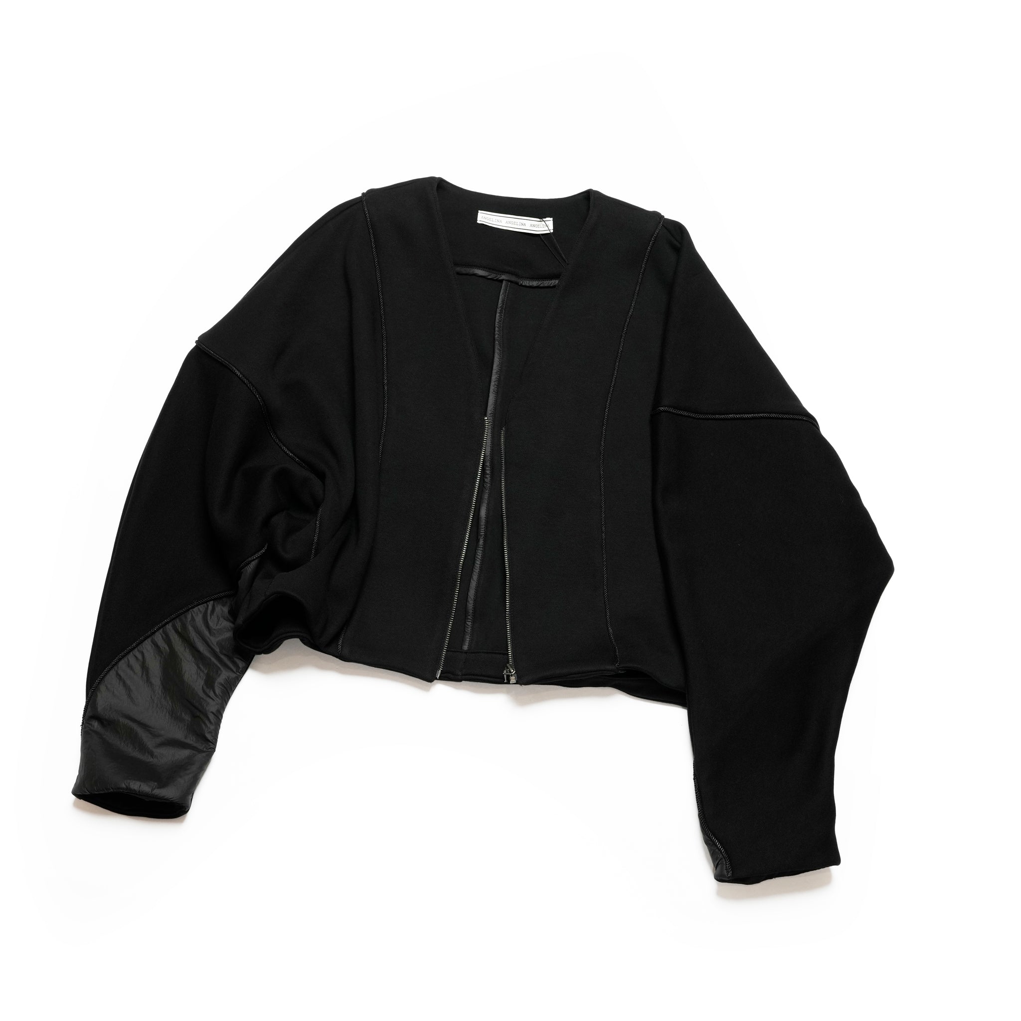 25223-6550Q_black | パイピング切替ブルゾン | Color:Black【ANGELINA_アンジェリーナ】