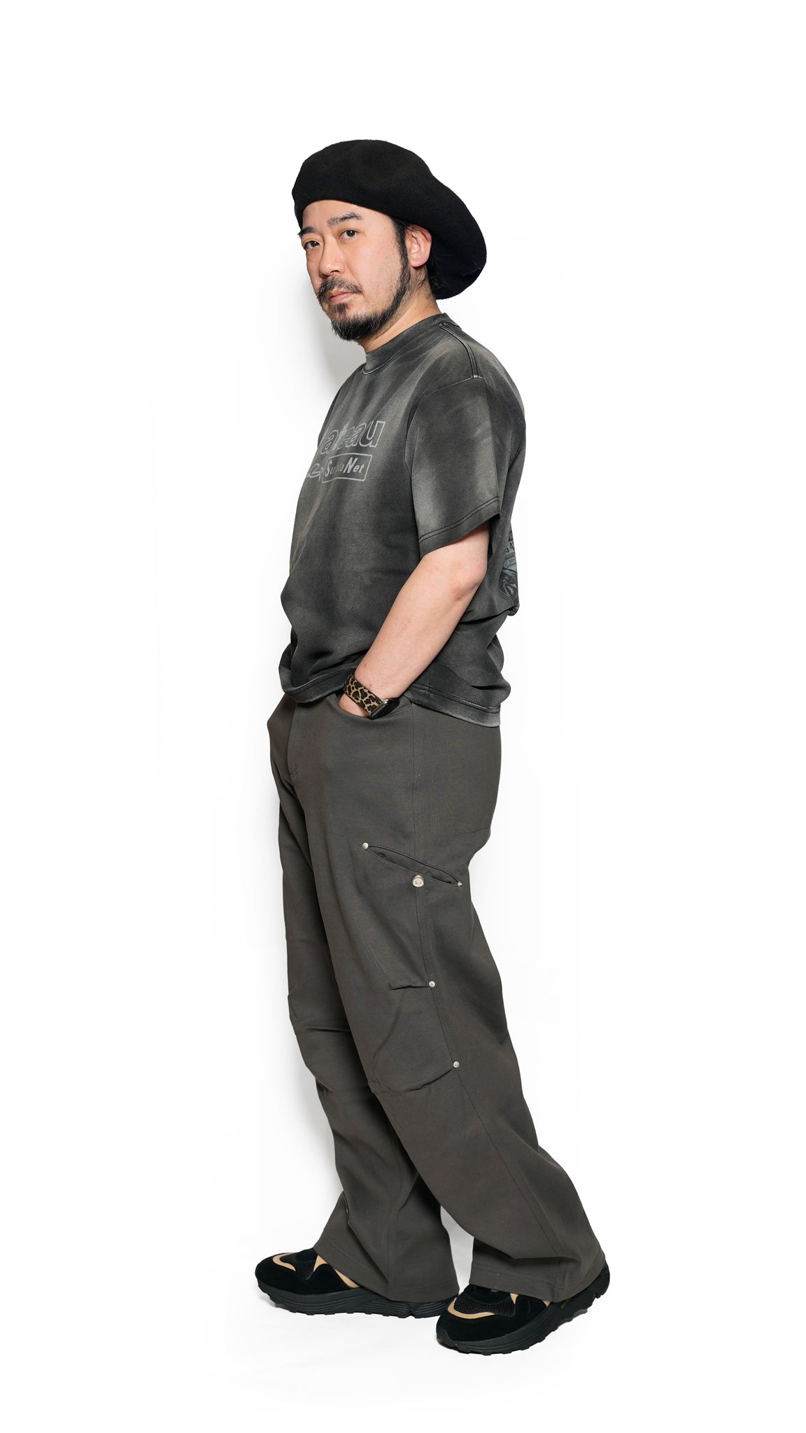 Pla25ssp10_Dark Grey | Sweat cargo pants | Color:Dark Grey【PLATEAU STUDIO_プラトー スタジオ】【archive】