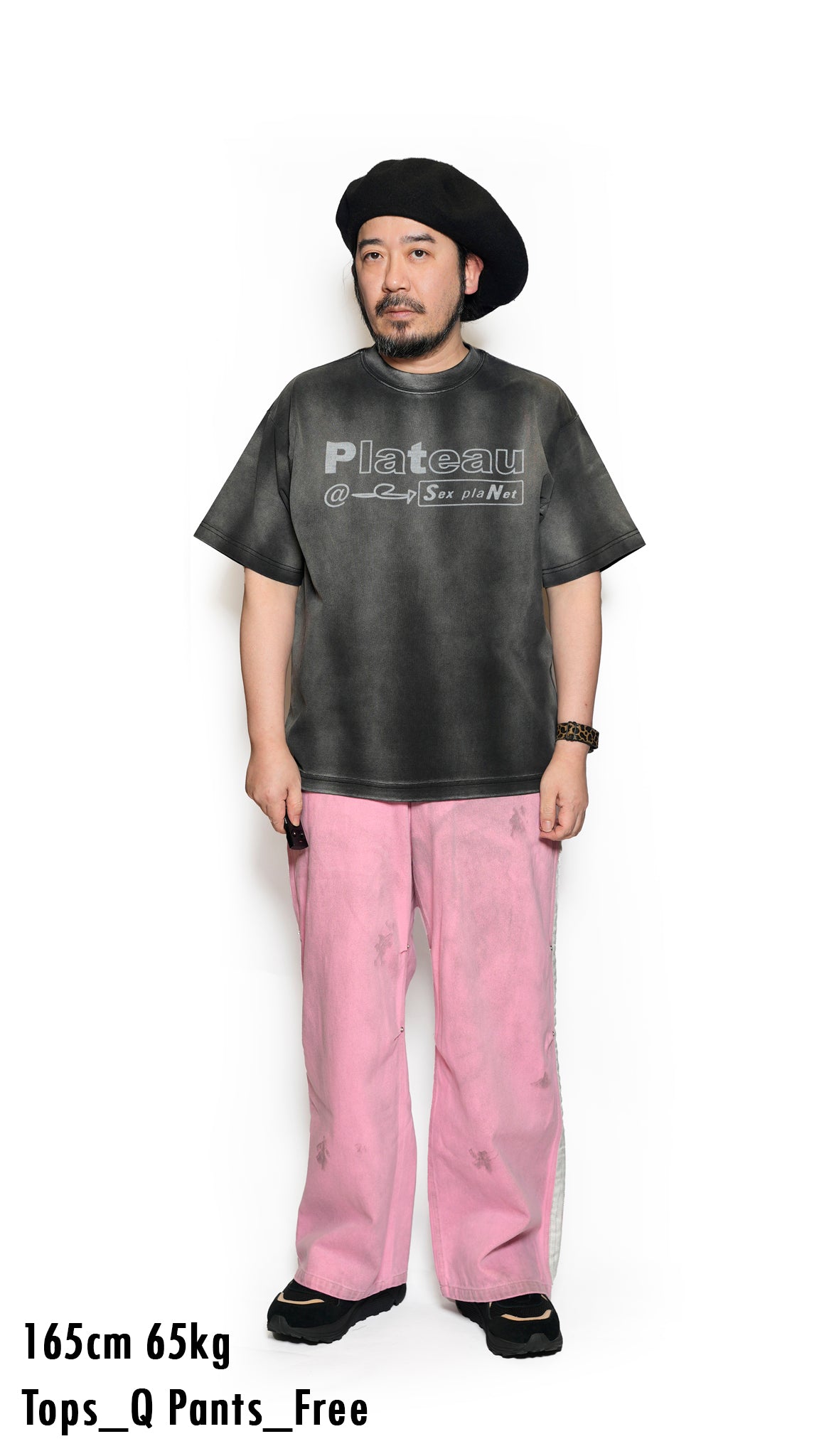 Pla25ssp09_Dirty Pink | Side line dirty pants | Color:Dirty Pink【PLATEAU STUDIO_プラトー スタジオ】【archive】