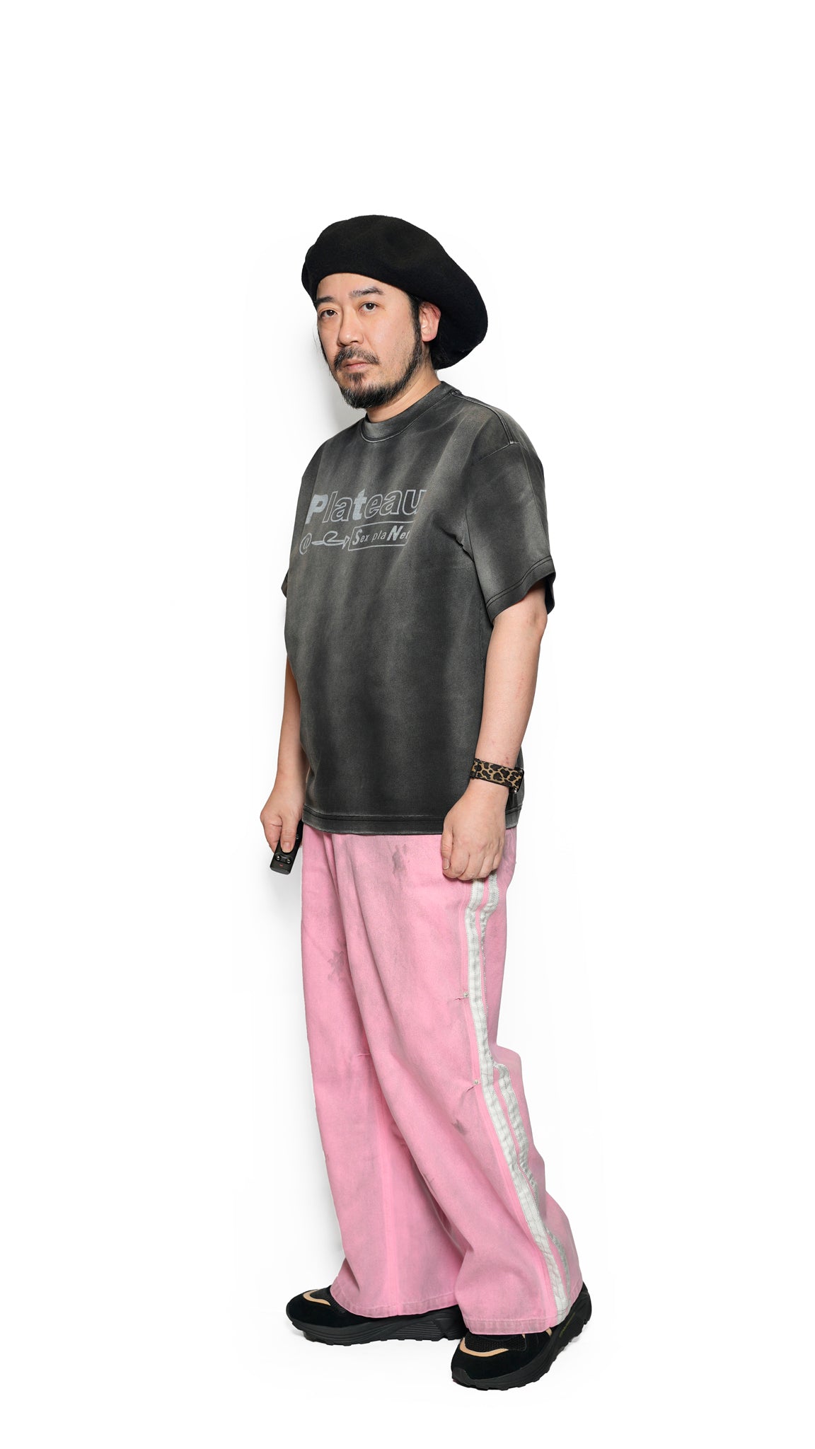 Pla25ssp09_Dirty Pink | Side line dirty pants | Color:Dirty Pink【PLATEAU STUDIO_プラトー スタジオ】【archive】