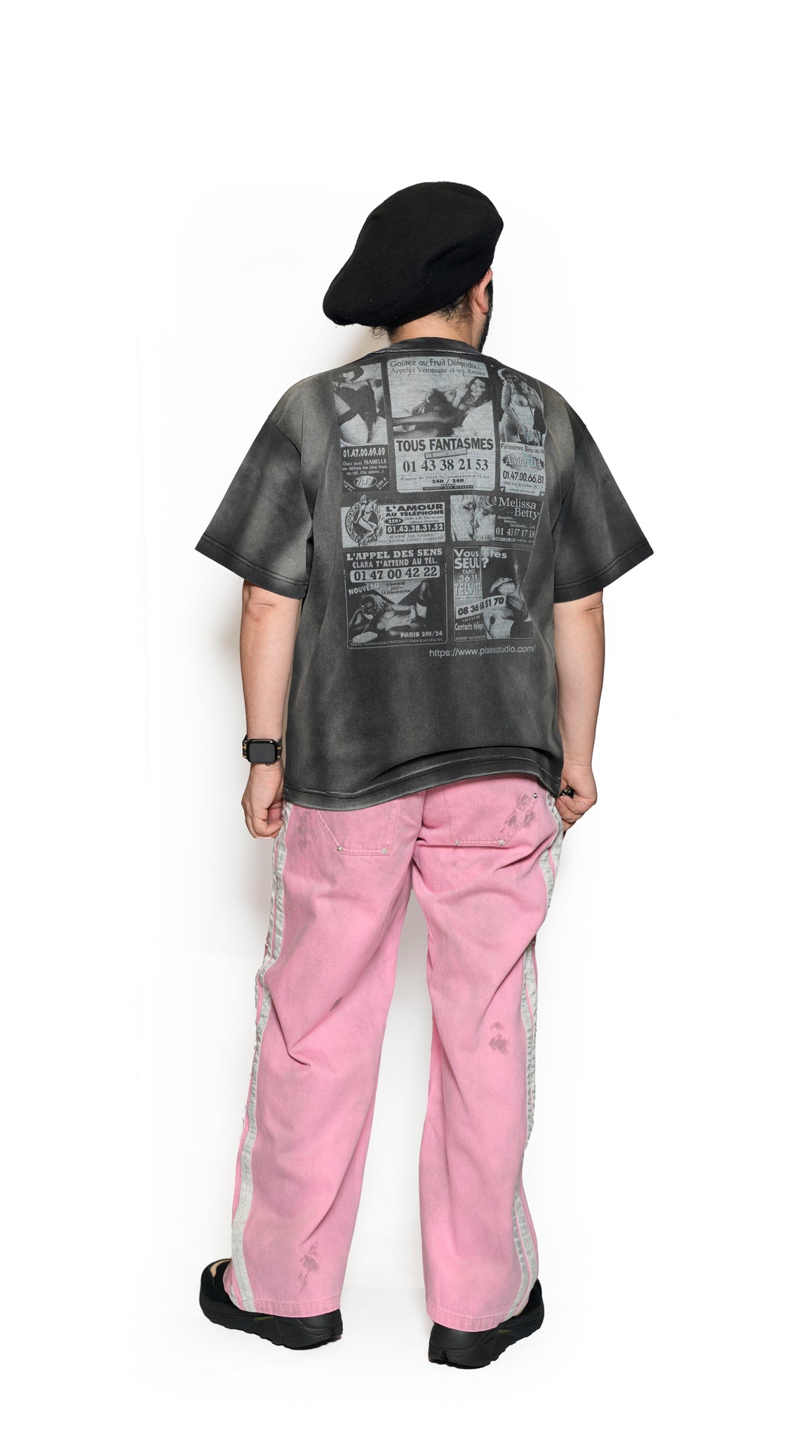Pla25ssp09_Dirty Pink | Side line dirty pants | Color:Dirty Pink【PLATEAU STUDIO_プラトー スタジオ】【archive】