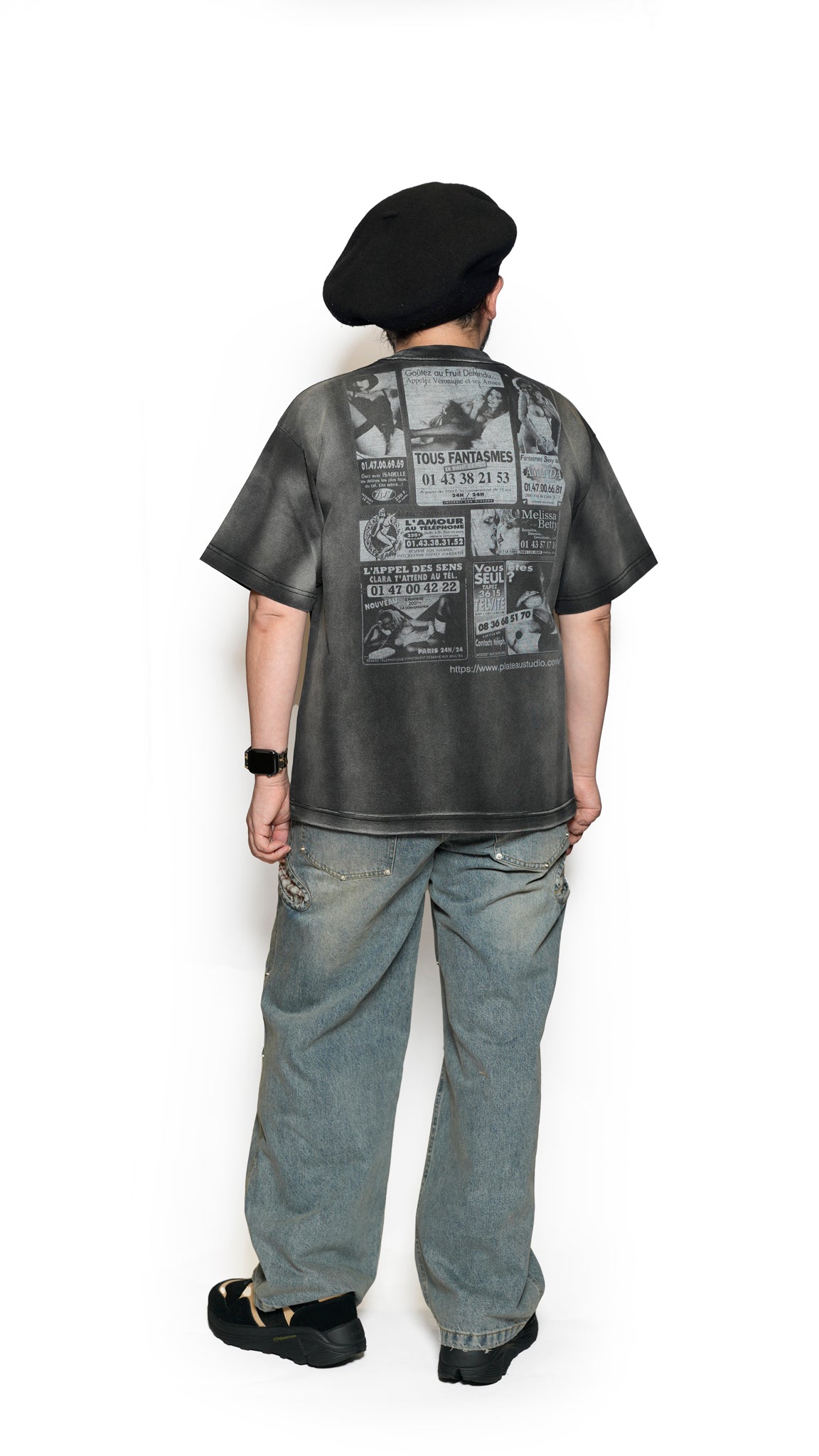 Pla25ssp12_Dirty Denim | Patch denim pants | Color:Dirty Denim【PLATEAU STUDIO_プラトー スタジオ】【archive】