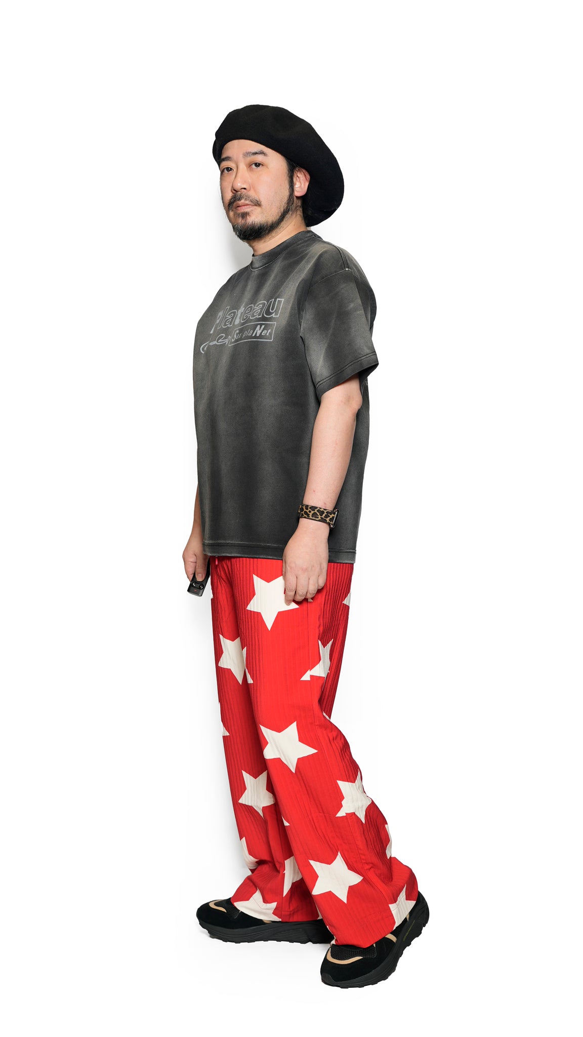 Pla25ssp02_Red | Star pajama pants | Color:Red【PLATEAU STUDIO_プラトー スタジオ】【archive】