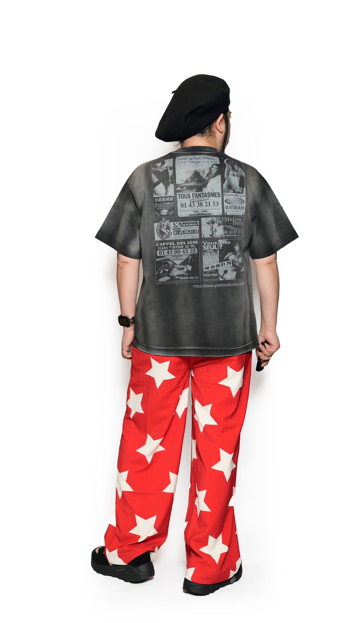 Pla25ssp02_Red | Star pajama pants | Color:Red【PLATEAU STUDIO_プラトー スタジオ】【archive】