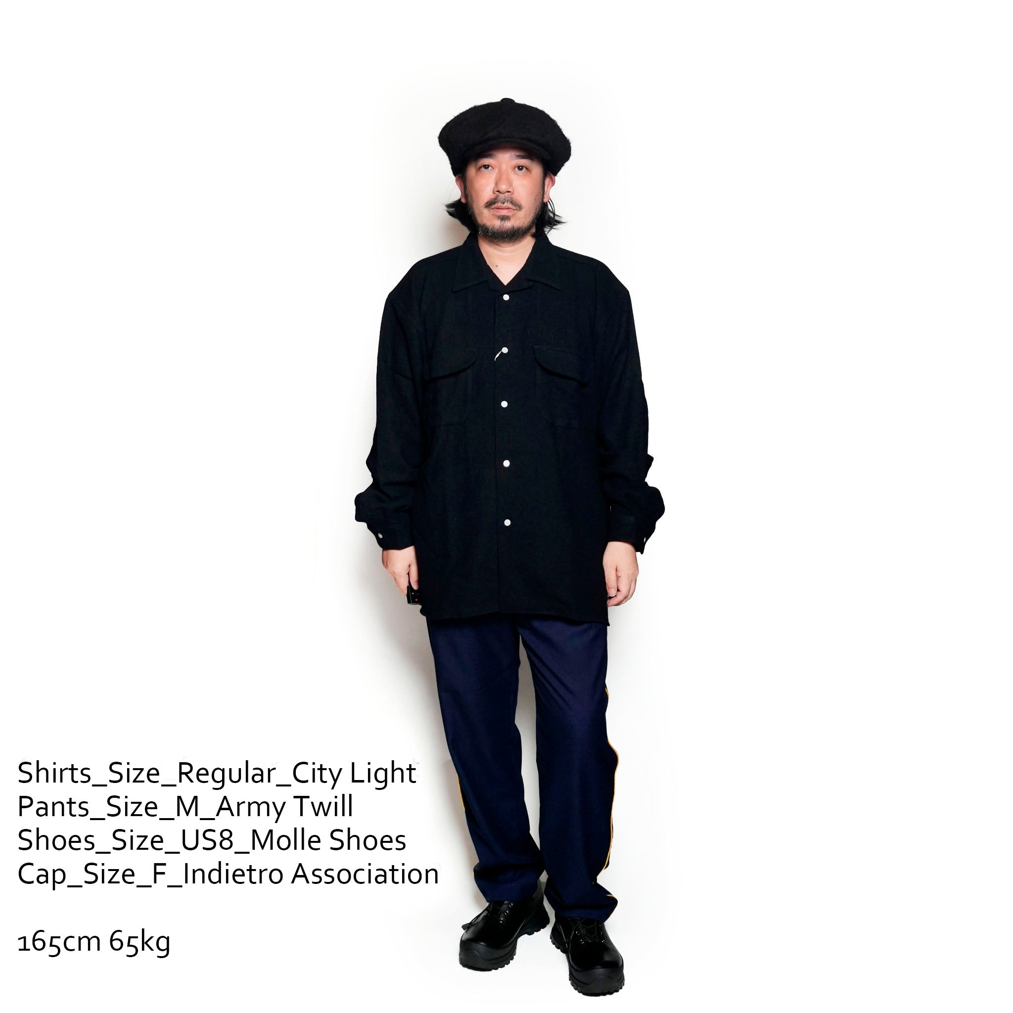 CAMP COLLAR SHIRT *BLACK ETAMINE | Petite Regular/Regular/Tall 【CITYLIGHTS PRODUCTS_シティライツプロダクツ】【archive】