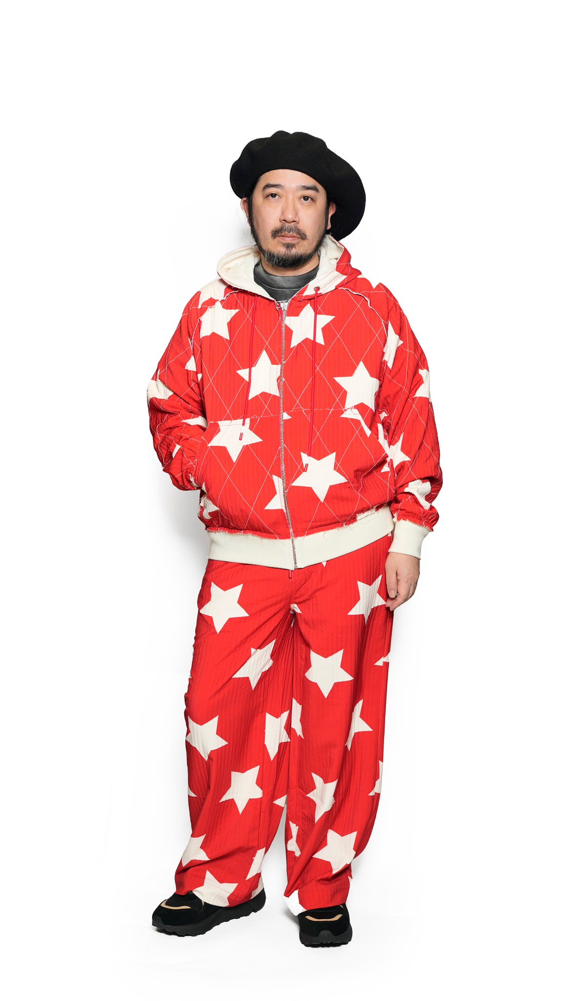 Pla25ssj11_Red | Star zip-up jacket | Color:Red【PLATEAU STUDIO_プラトー スタジオ】【archive】