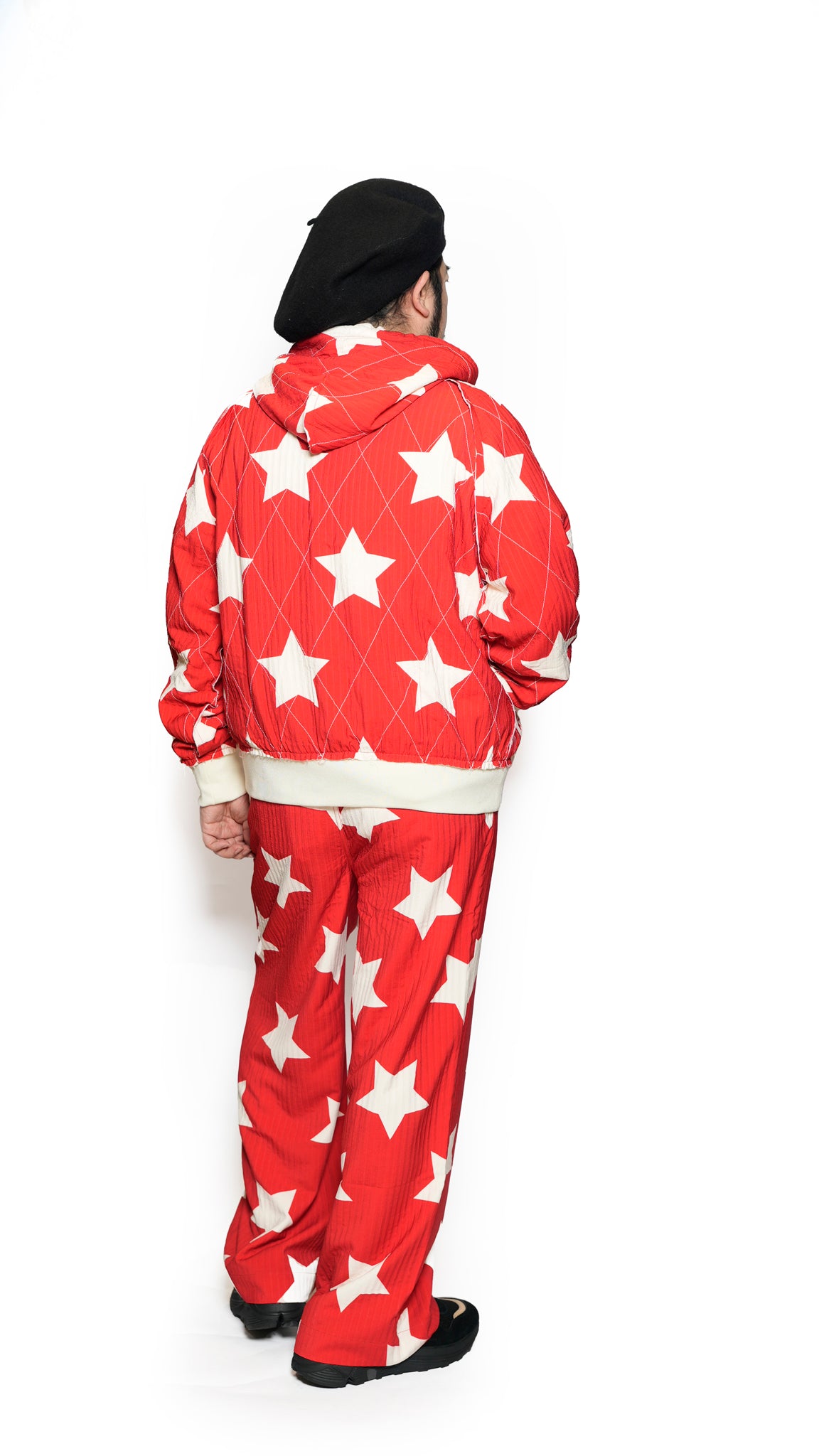 Pla25ssp02_Red | Star pajama pants | Color:Red【PLATEAU STUDIO_プラトー スタジオ】【archive】