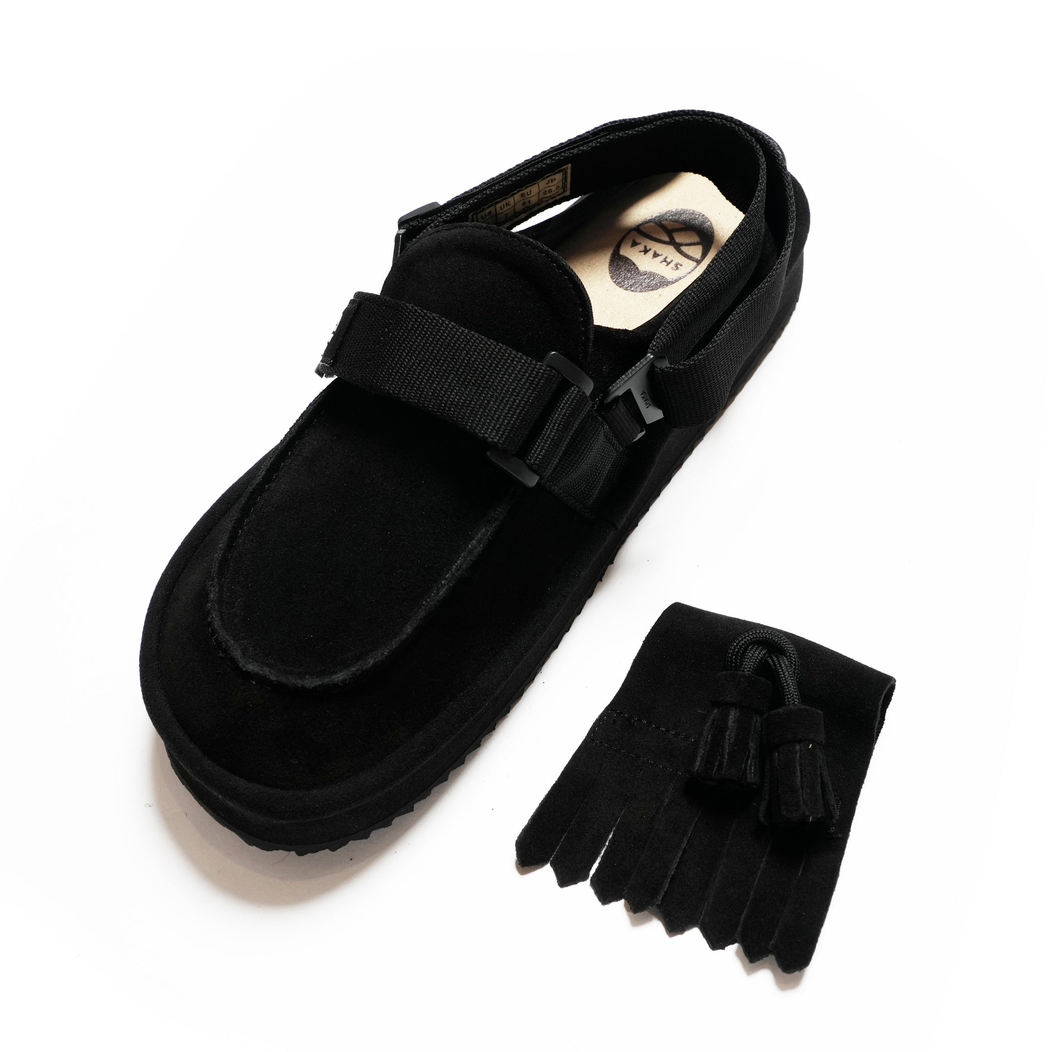 MOC MULE TASSEL SUEDE | Color_Black 00S | No_sk-296_black 00s【SHAKA_シャカ】