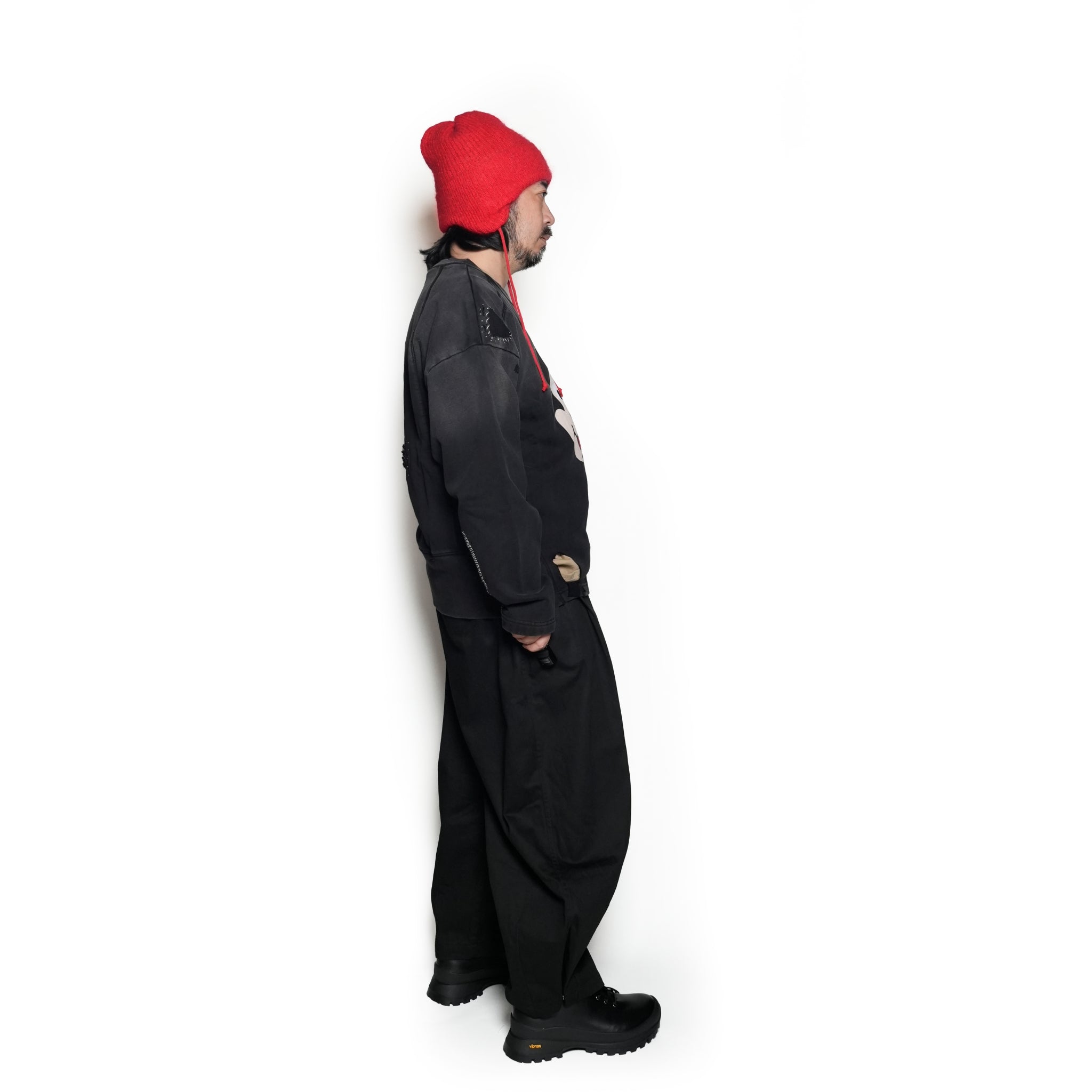 Pla24awt01-1_Washed black | Mickey vitage crewneck | Color:Washed Black【PLATEAU STUDIO_プラトー スタジオ】【archive】