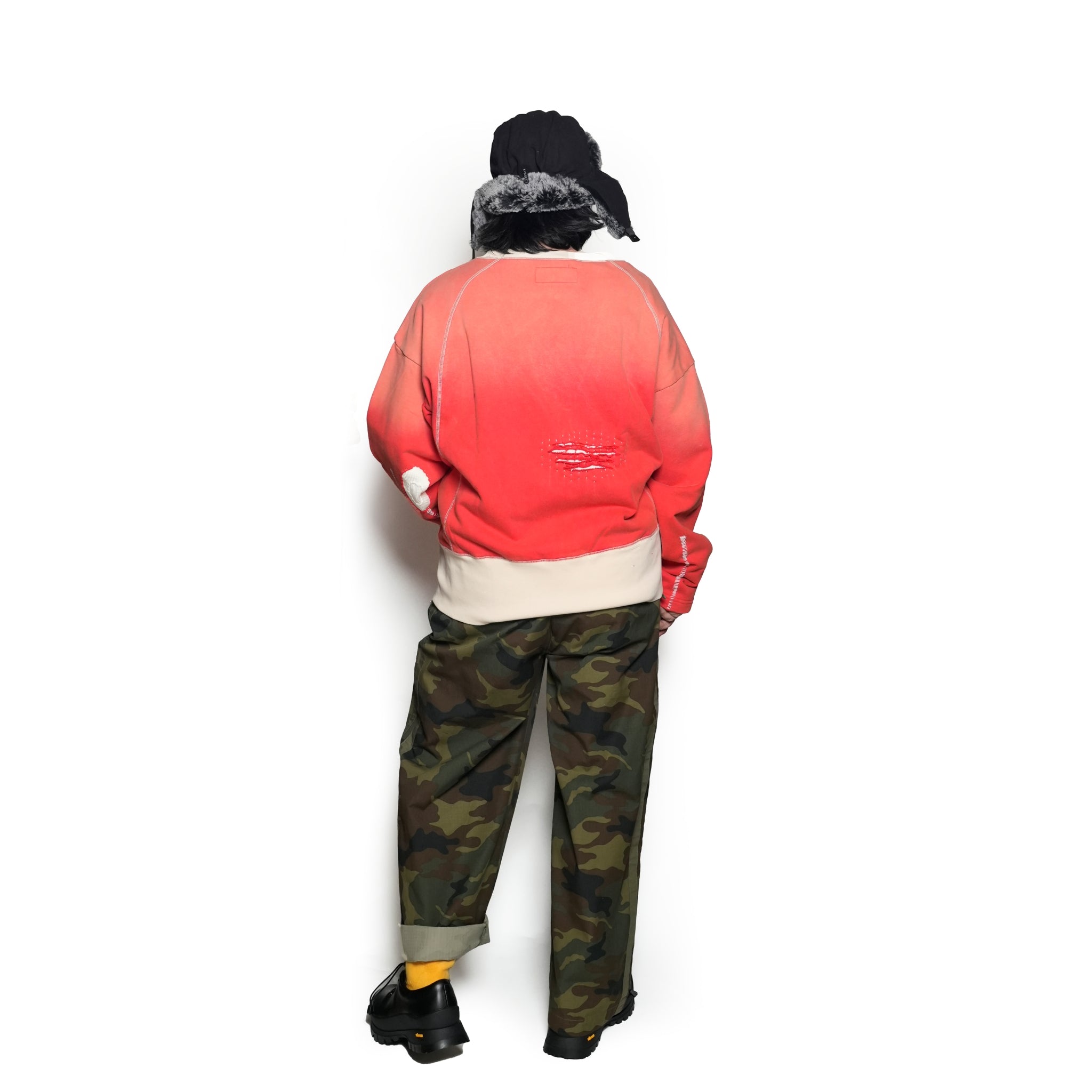 Pla24awt01-2_Washed red | Mickey vitage crewneck | Color:Washed Red【PLATEAU STUDIO_プラトー スタジオ】【archive】