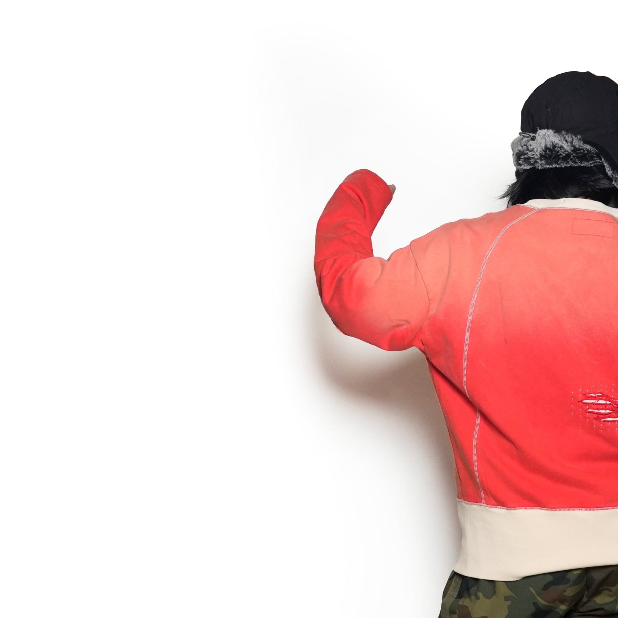 Pla24awt01-2_Washed red | Mickey vitage crewneck | Color:Washed Red【PLATEAU STUDIO_プラトー スタジオ】【archive】