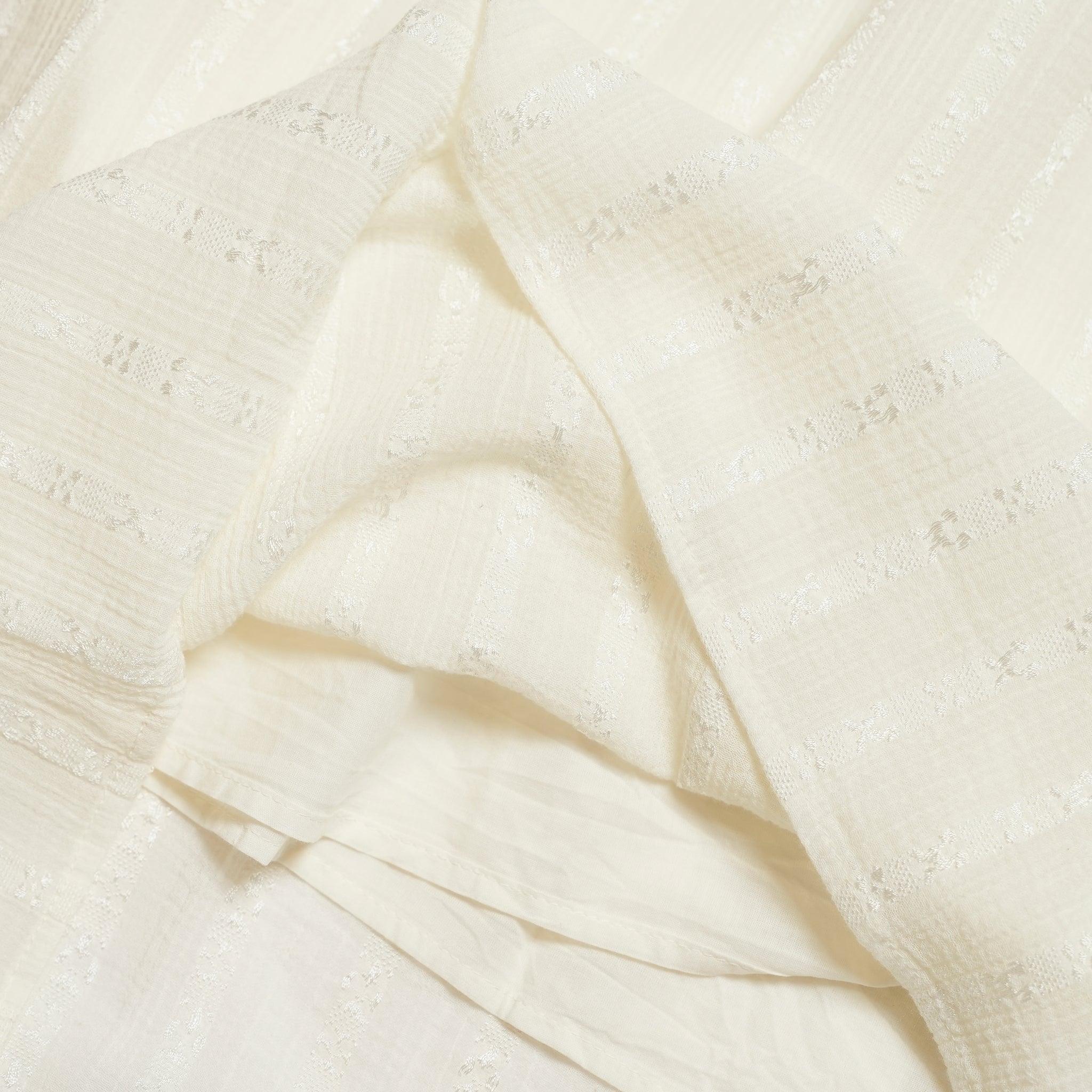 COTTON JACQUARD CORD EMBROIDERY DRESS – Ecru | SARAMALLIKA