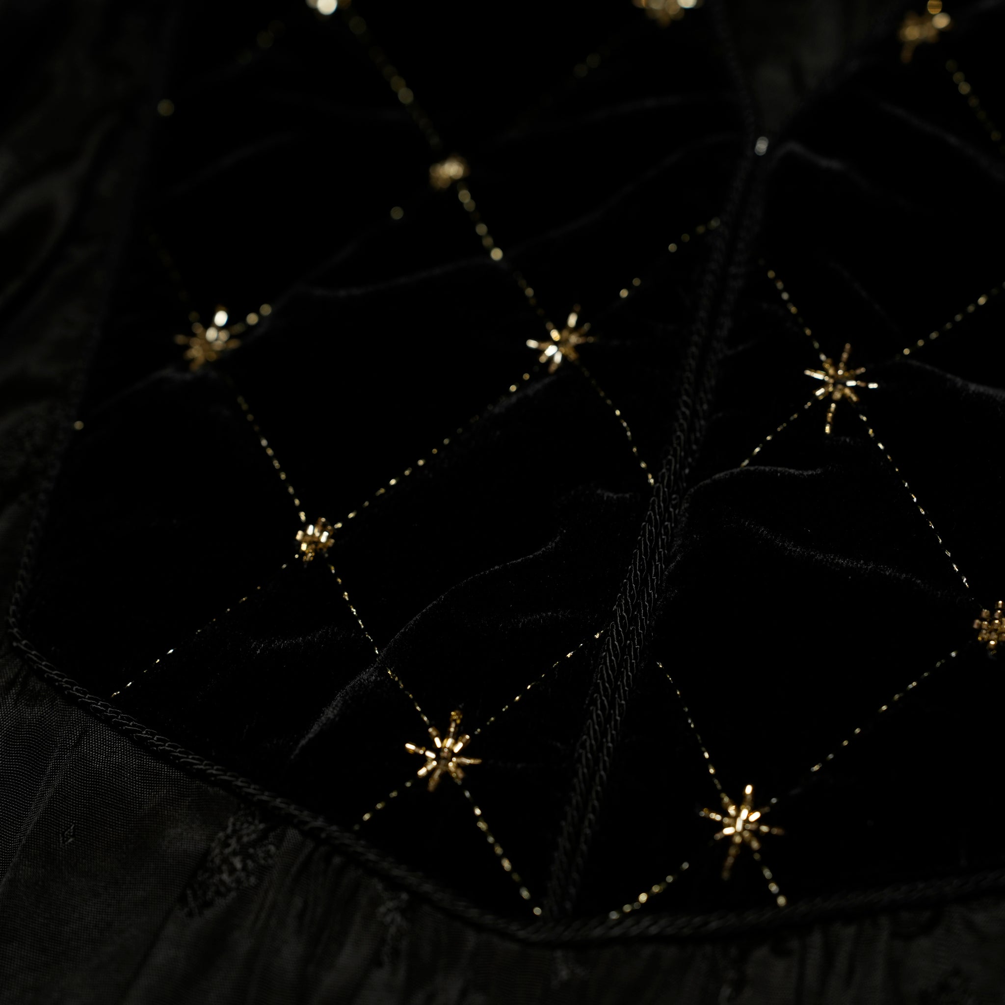 VELVET BEADS EMBROIDERY DRESS | Color_Black | No_020452sn4_black【SARA MALLIKA_サラマリカ】