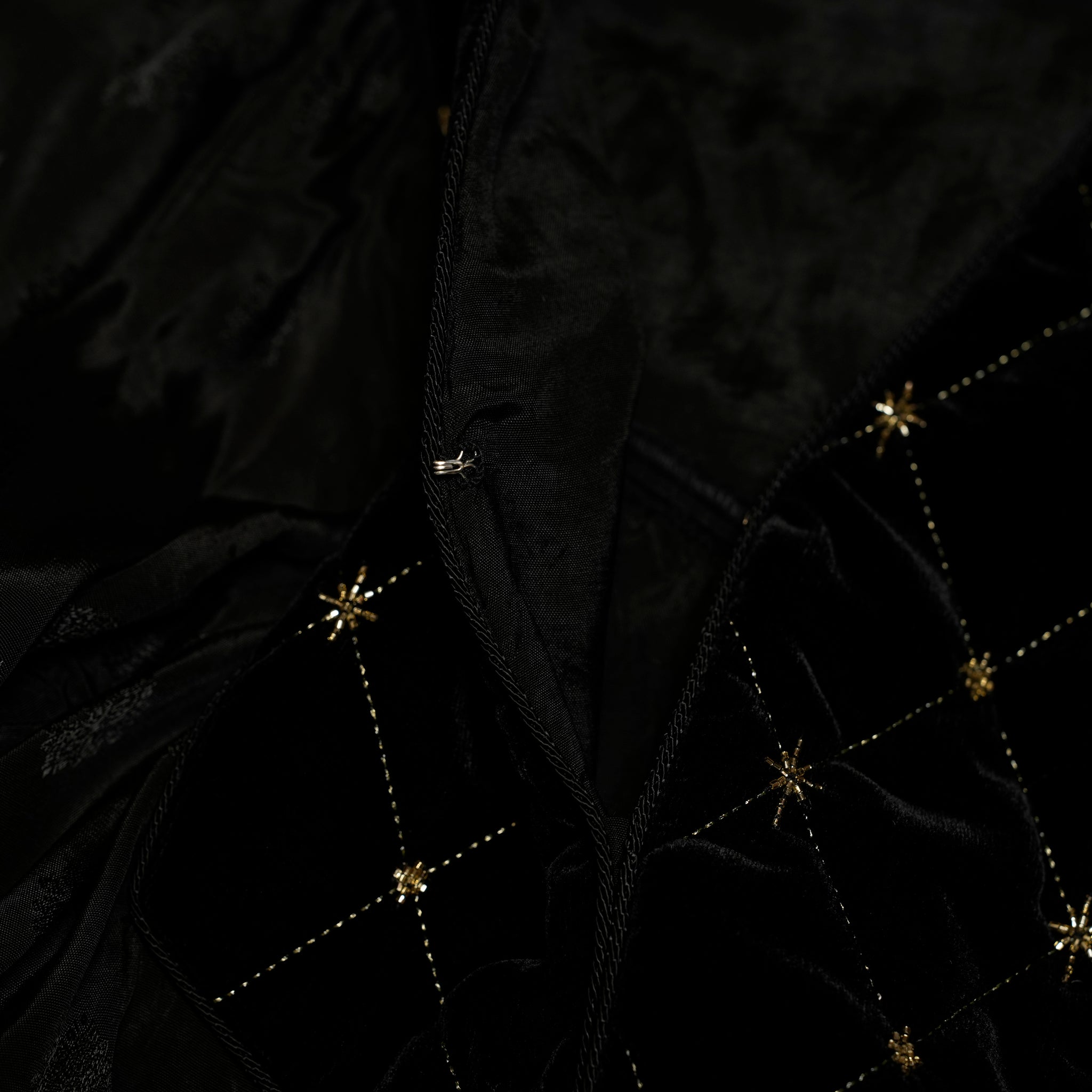 VELVET BEADS EMBROIDERY DRESS | Color_Black | No_020452sn4_black【SARA MALLIKA_サラマリカ】