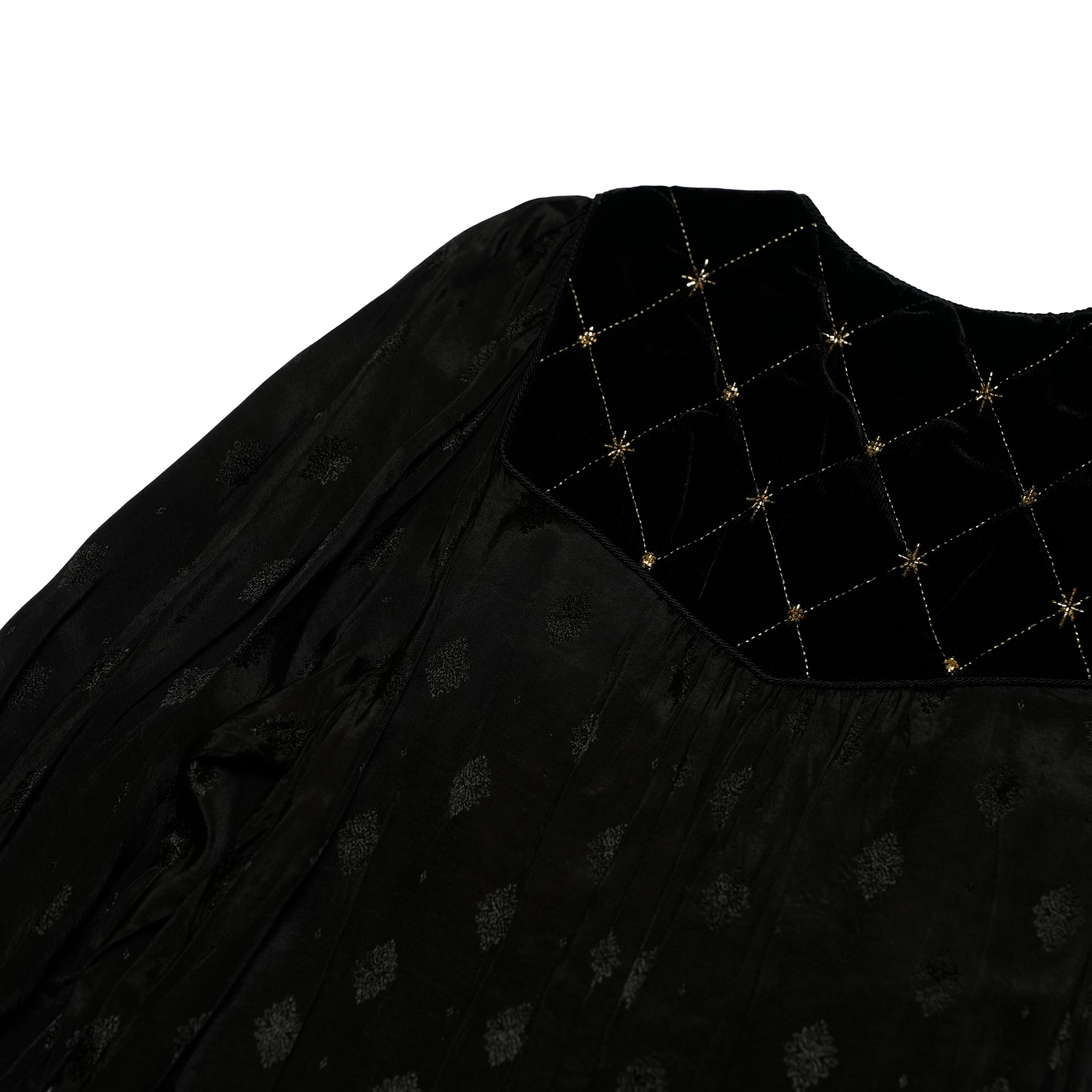 VELVET BEADS EMBROIDERY DRESS | Color_Black | No_020452sn4_black【SARA MALLIKA_サラマリカ】